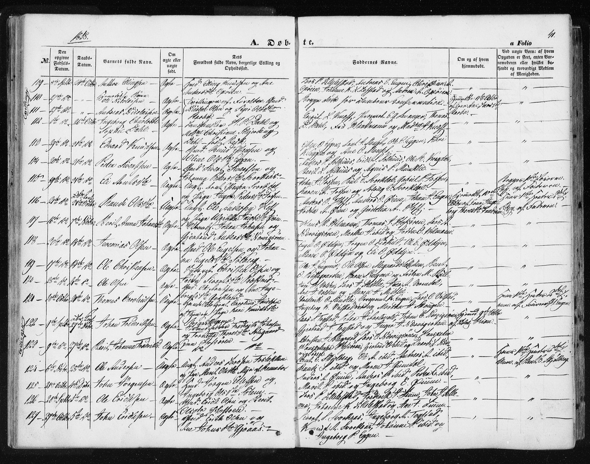 Ministerialprotokoller, klokkerbøker og fødselsregistre - Sør-Trøndelag, AV/SAT-A-1456/668/L0806: Ministerialbok nr. 668A06, 1854-1869, s. 41