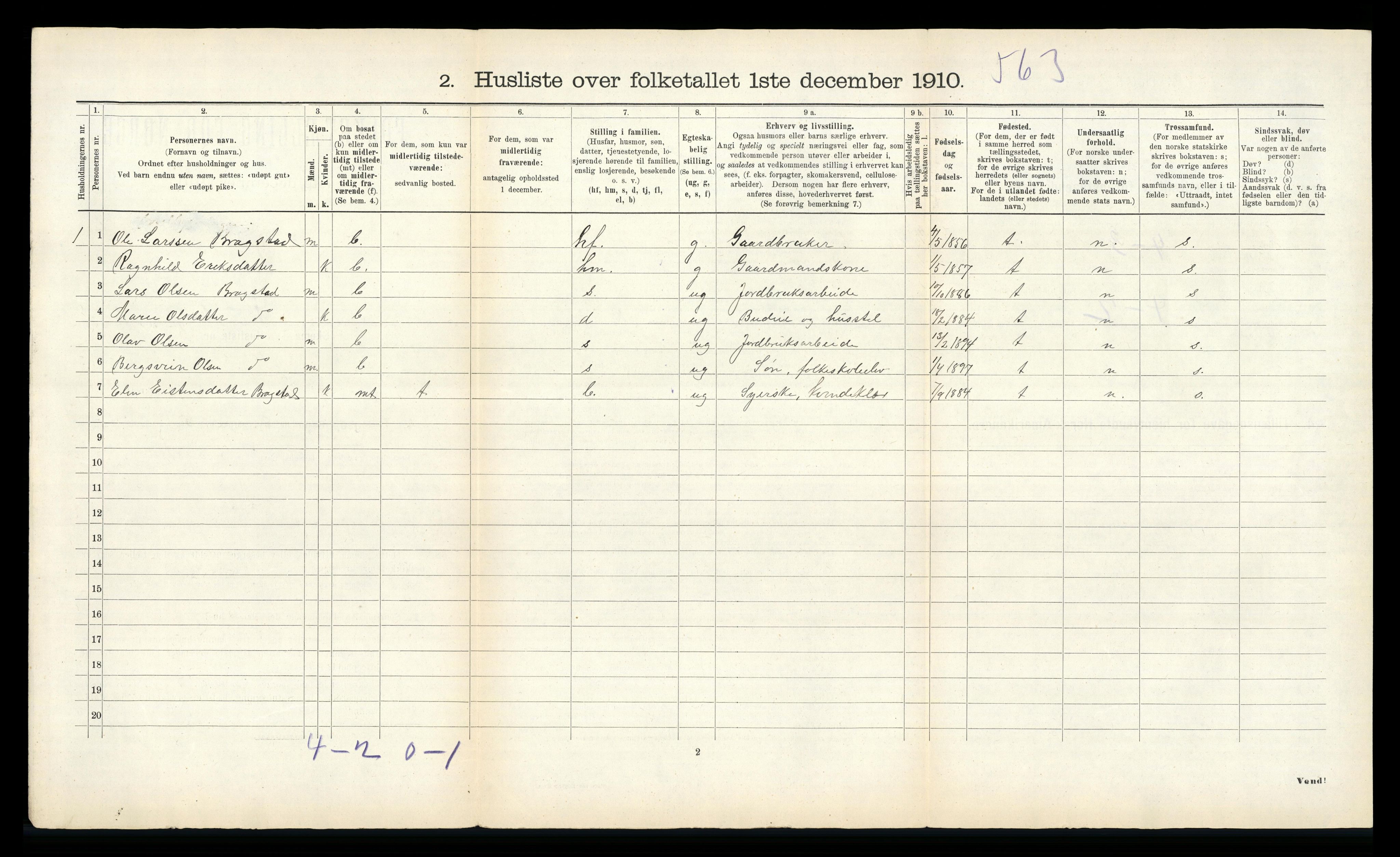 RA, Folketelling 1910 for 1560 Tingvoll herred, 1910, s. 44