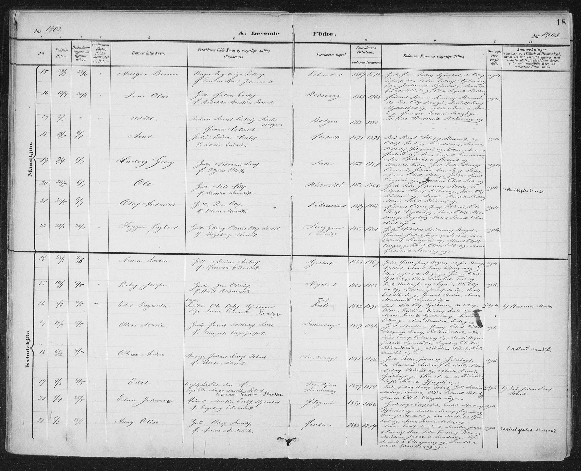 Ministerialprotokoller, klokkerbøker og fødselsregistre - Møre og Romsdal, AV/SAT-A-1454/569/L0820: Ministerialbok nr. 569A06, 1900-1911, s. 18