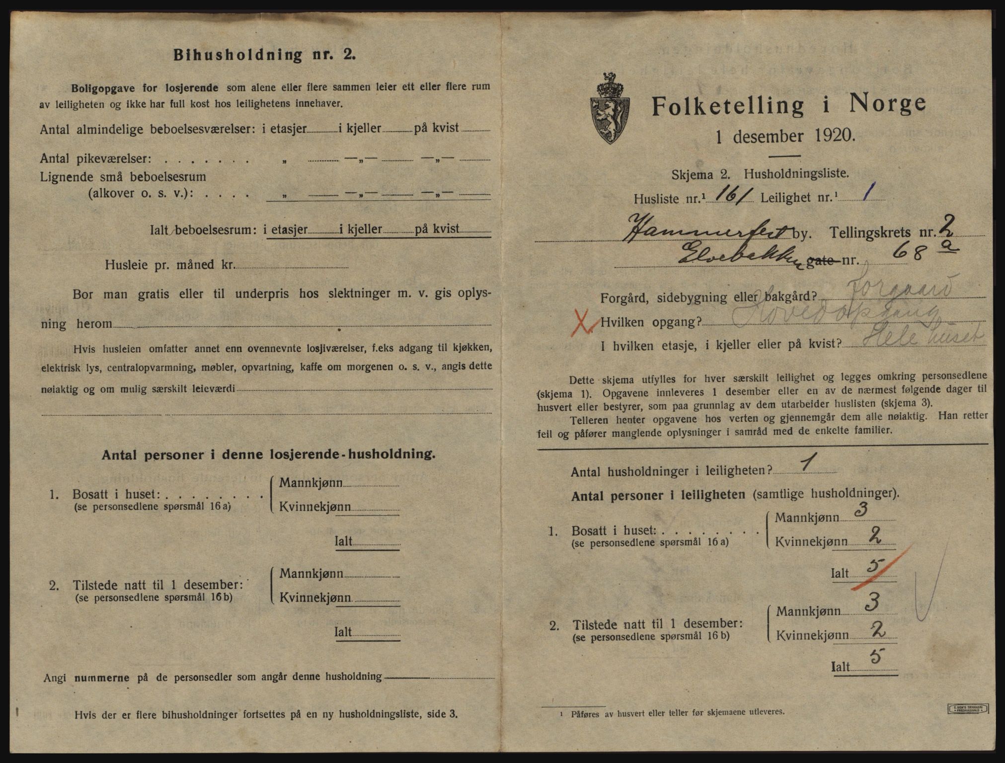 SATØ, Folketelling 1920 for 2001 Hammerfest kjøpstad, 1920, s. 2418