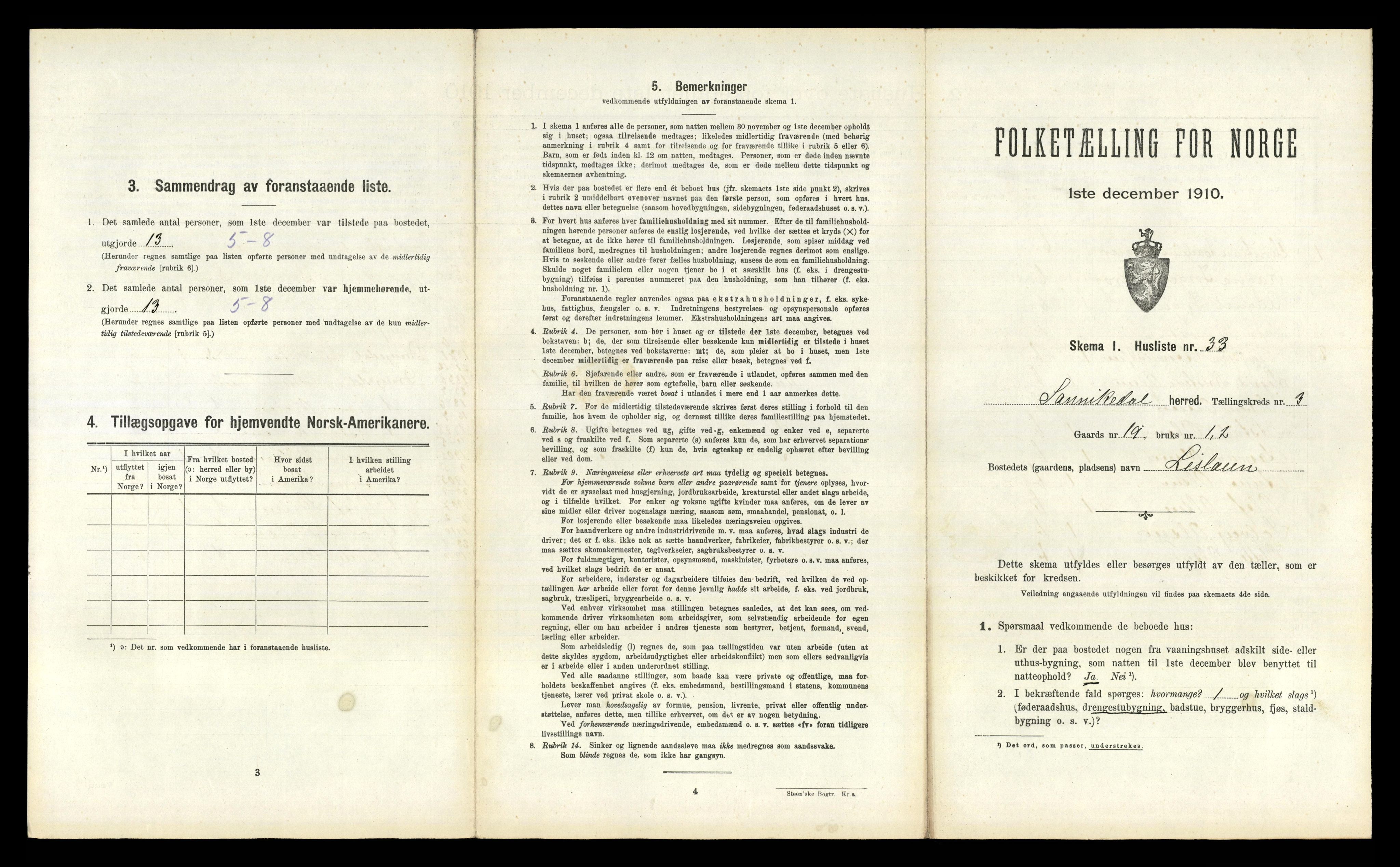 RA, Folketelling 1910 for 0816 Sannidal herred, 1910, s. 290