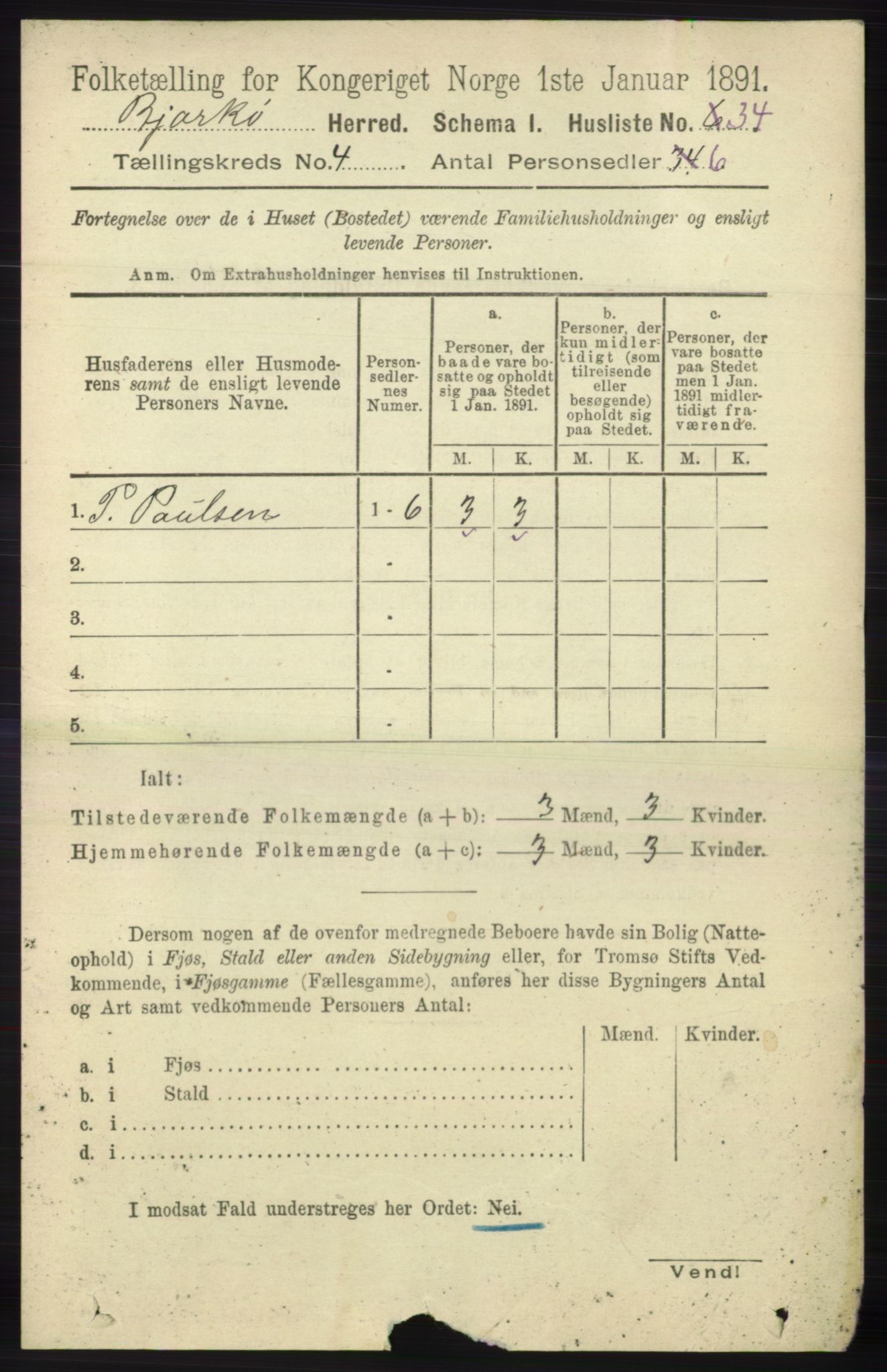 RA, Folketelling 1891 for 1915 Bjarkøy herred, 1891, s. 1905