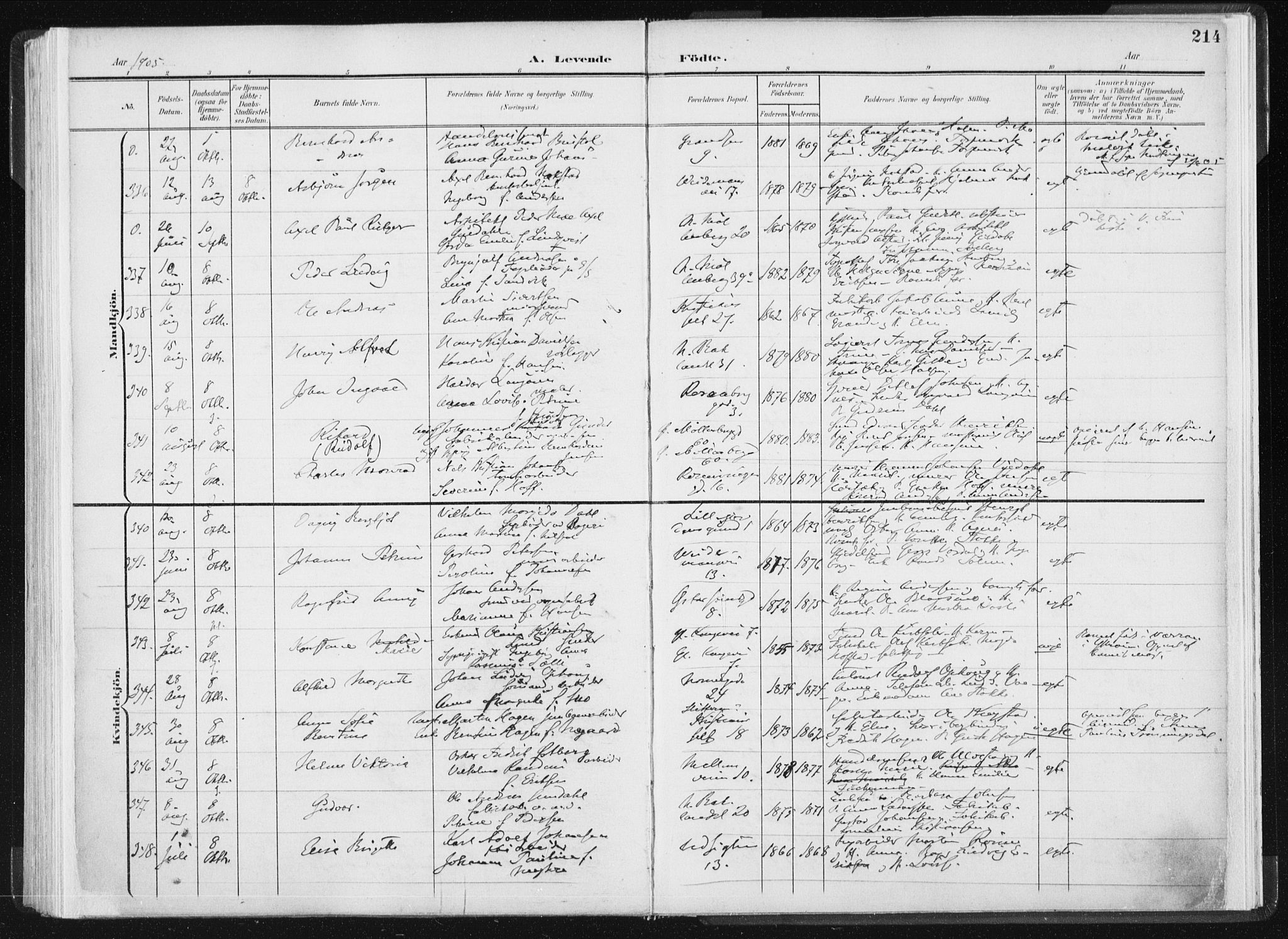 Ministerialprotokoller, klokkerbøker og fødselsregistre - Sør-Trøndelag, SAT/A-1456/604/L0199: Ministerialbok nr. 604A20I, 1901-1906, s. 214