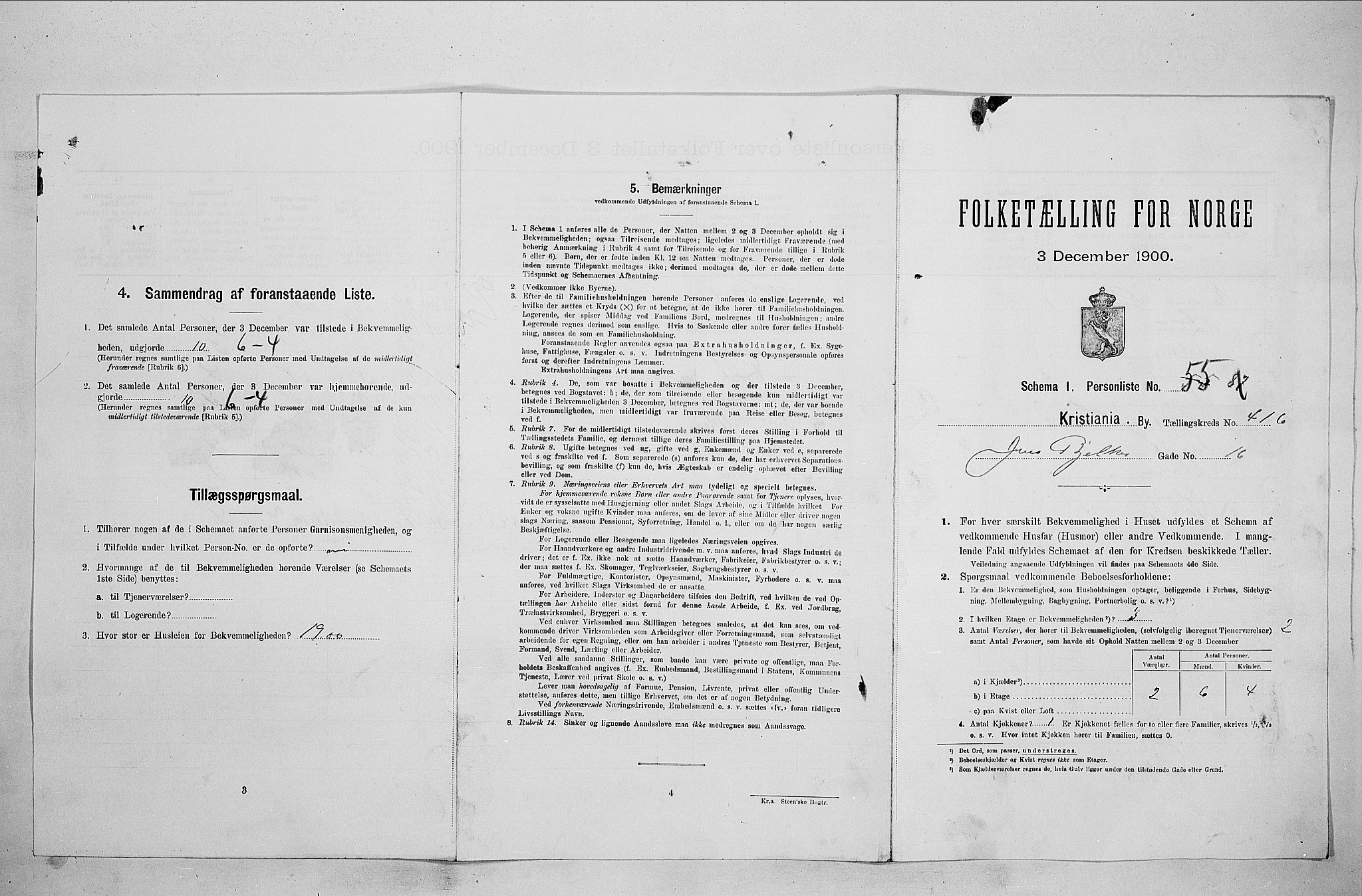 SAO, Folketelling 1900 for 0301 Kristiania kjøpstad, 1900, s. 43078