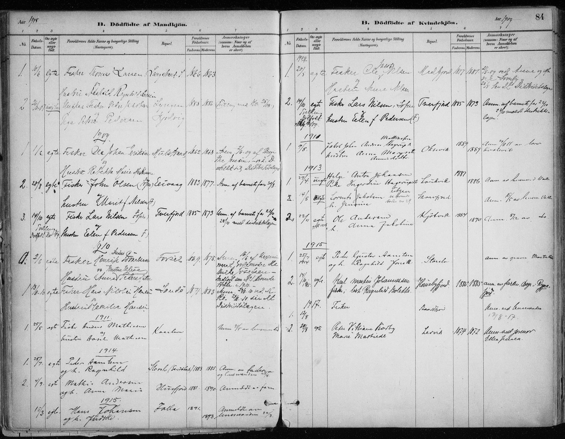 Hammerfest sokneprestkontor, AV/SATØ-S-1347/H/Ha/L0013.kirke: Ministerialbok nr. 13, 1898-1917, s. 84