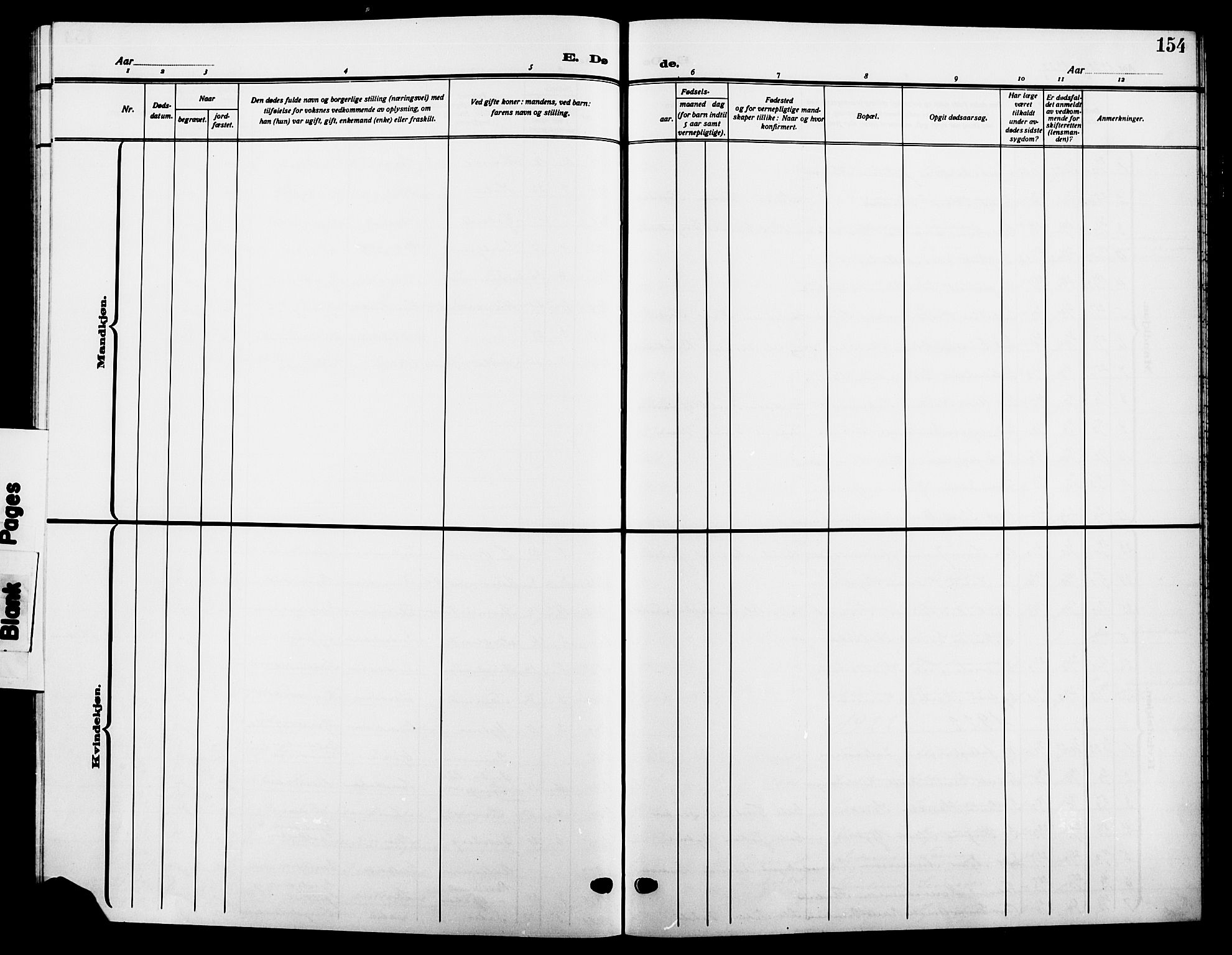 Sør-Odal prestekontor, AV/SAH-PREST-030/H/Ha/Hab/L0008: Klokkerbok nr. 8, 1913-1923, s. 154