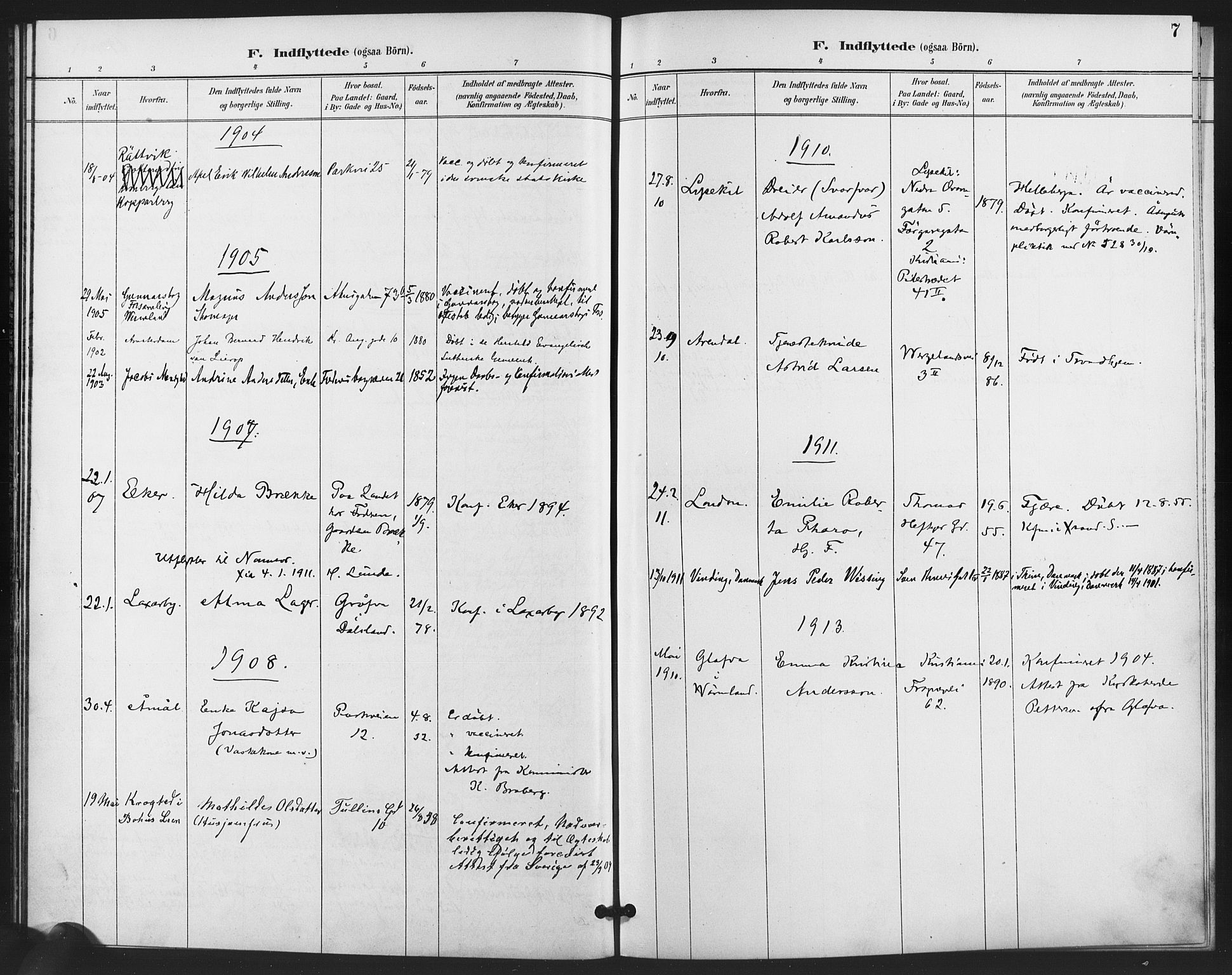 Trefoldighet prestekontor Kirkebøker, AV/SAO-A-10882/F/Fe/L0002: Ministerialbok nr. V 2, 1888-1919, s. 7