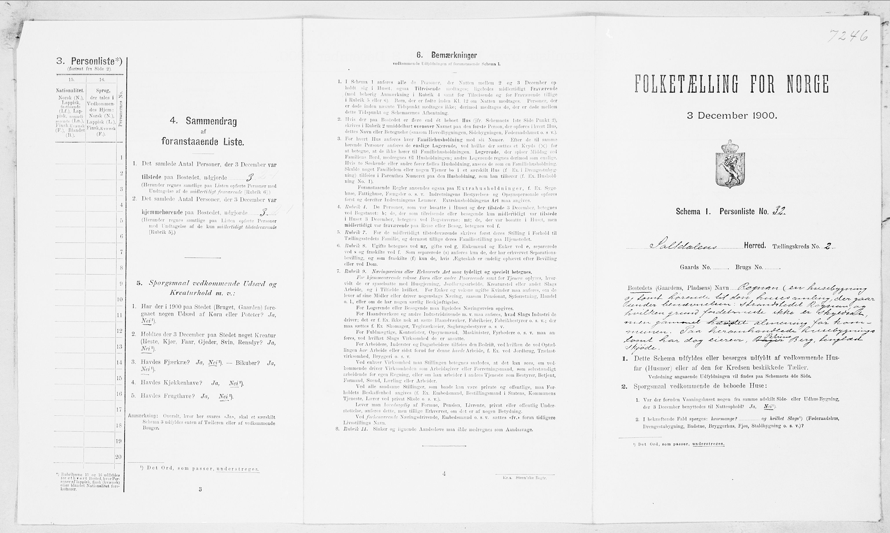 SAT, Folketelling 1900 for 1840 Saltdal herred, 1900, s. 176