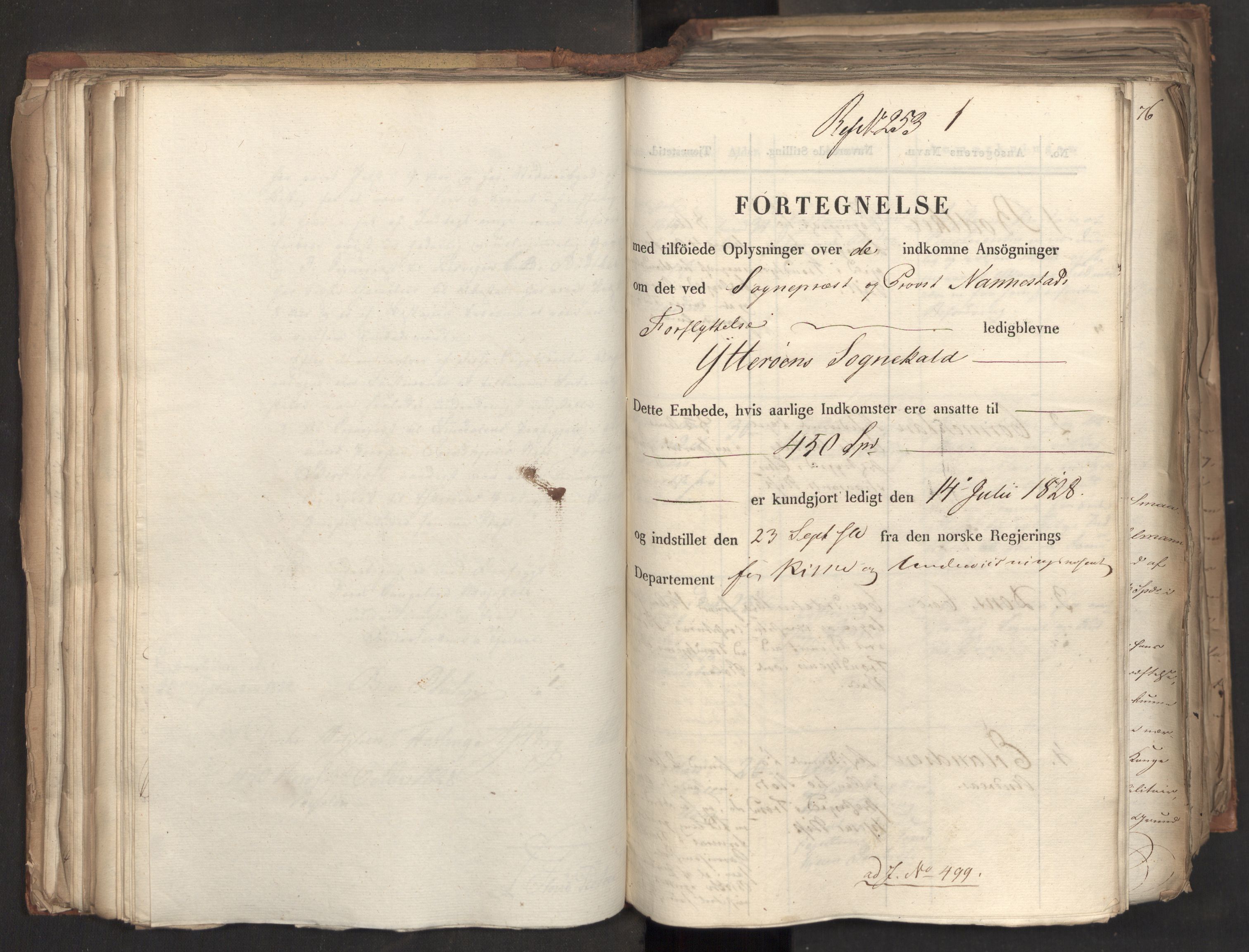 Statsrådsavdelingen i Stockholm, AV/RA-S-1003/D/Da/L0056: Regjeringsinnstillinger nr. 436-650, 1828, s. 162