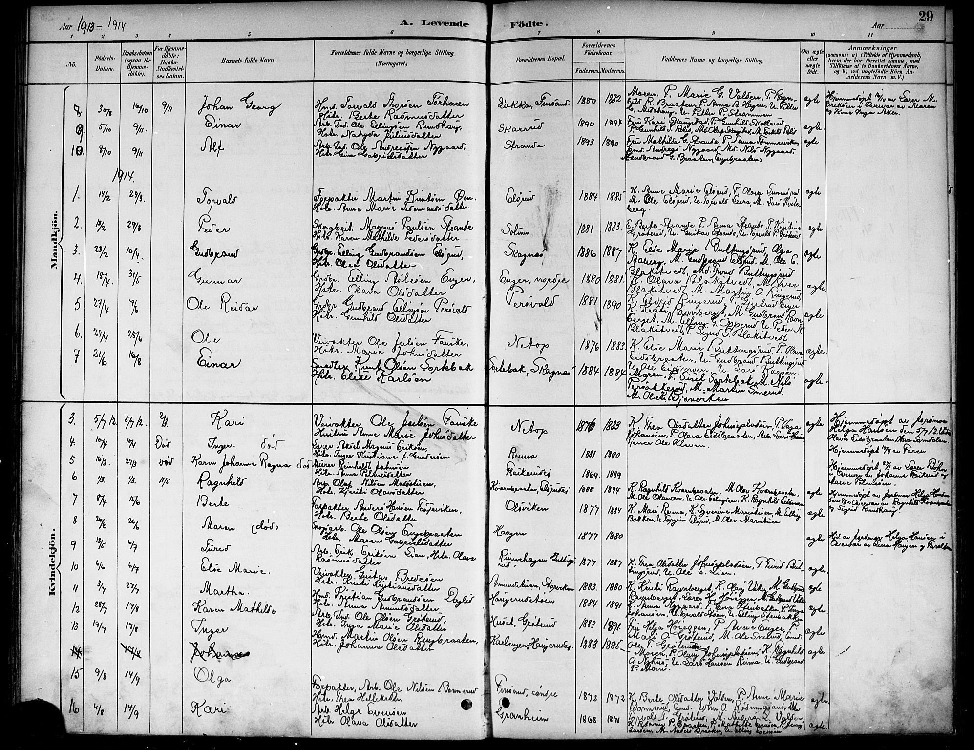 Ådal kirkebøker, AV/SAKO-A-248/G/Ga/L0004: Klokkerbok nr.  I 4, 1891-1920, s. 29