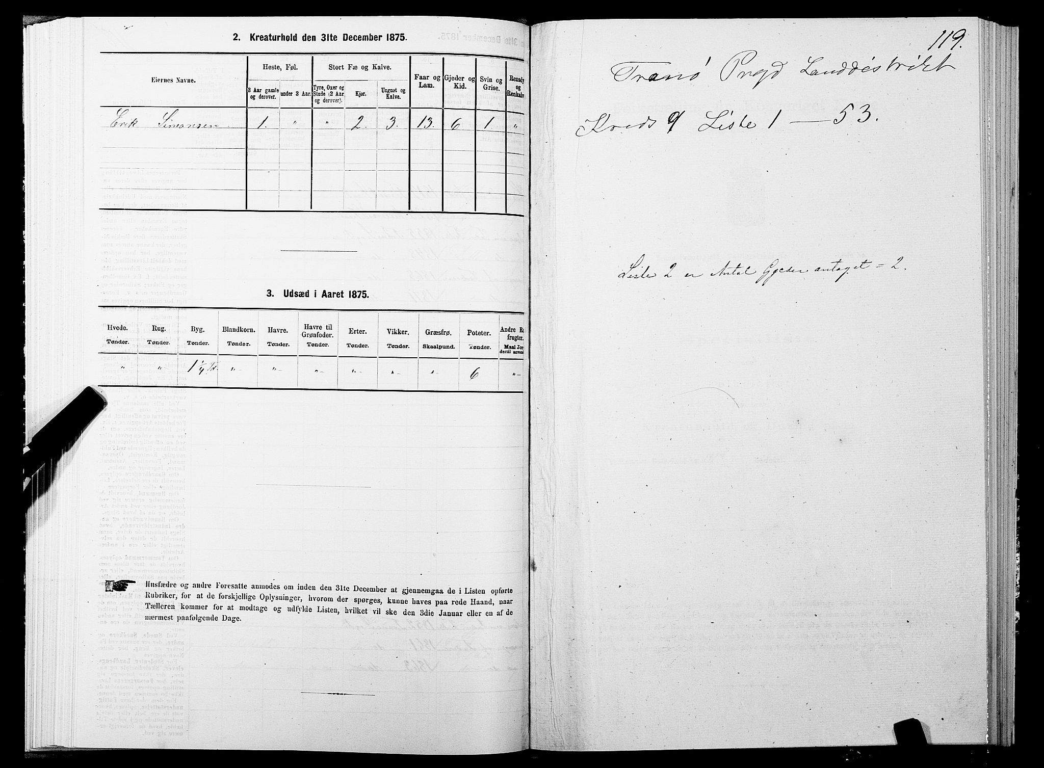 SATØ, Folketelling 1875 for 1927P Tranøy prestegjeld, 1875, s. 4119