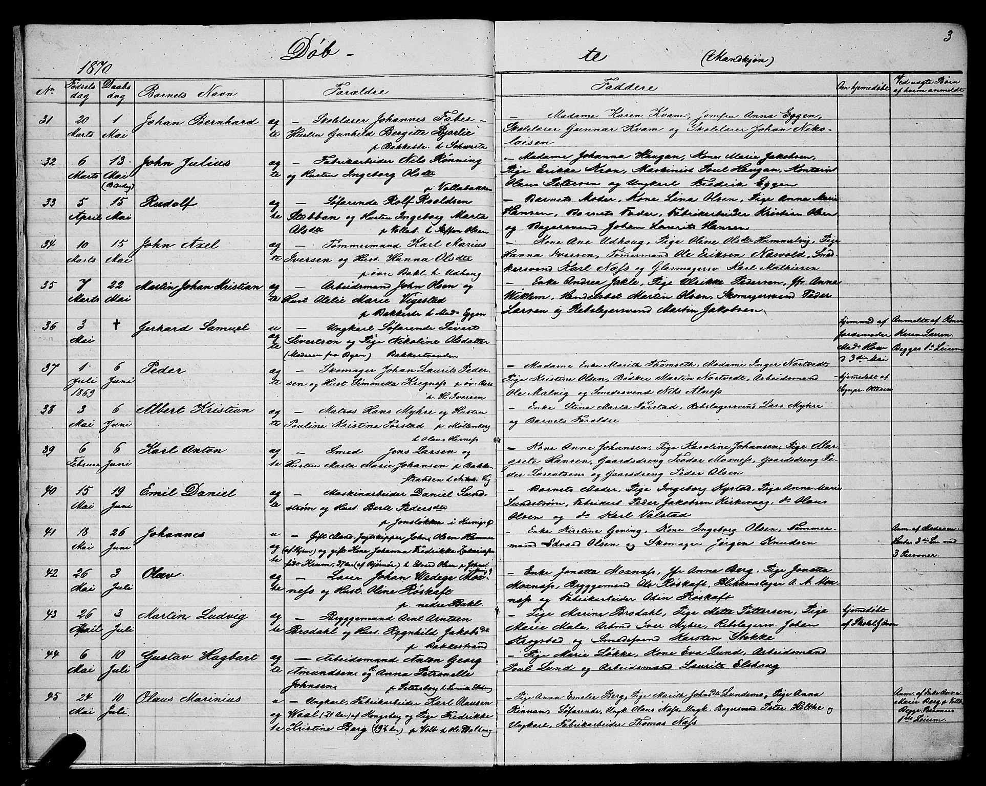 Ministerialprotokoller, klokkerbøker og fødselsregistre - Sør-Trøndelag, SAT/A-1456/604/L0220: Klokkerbok nr. 604C03, 1870-1885, s. 3