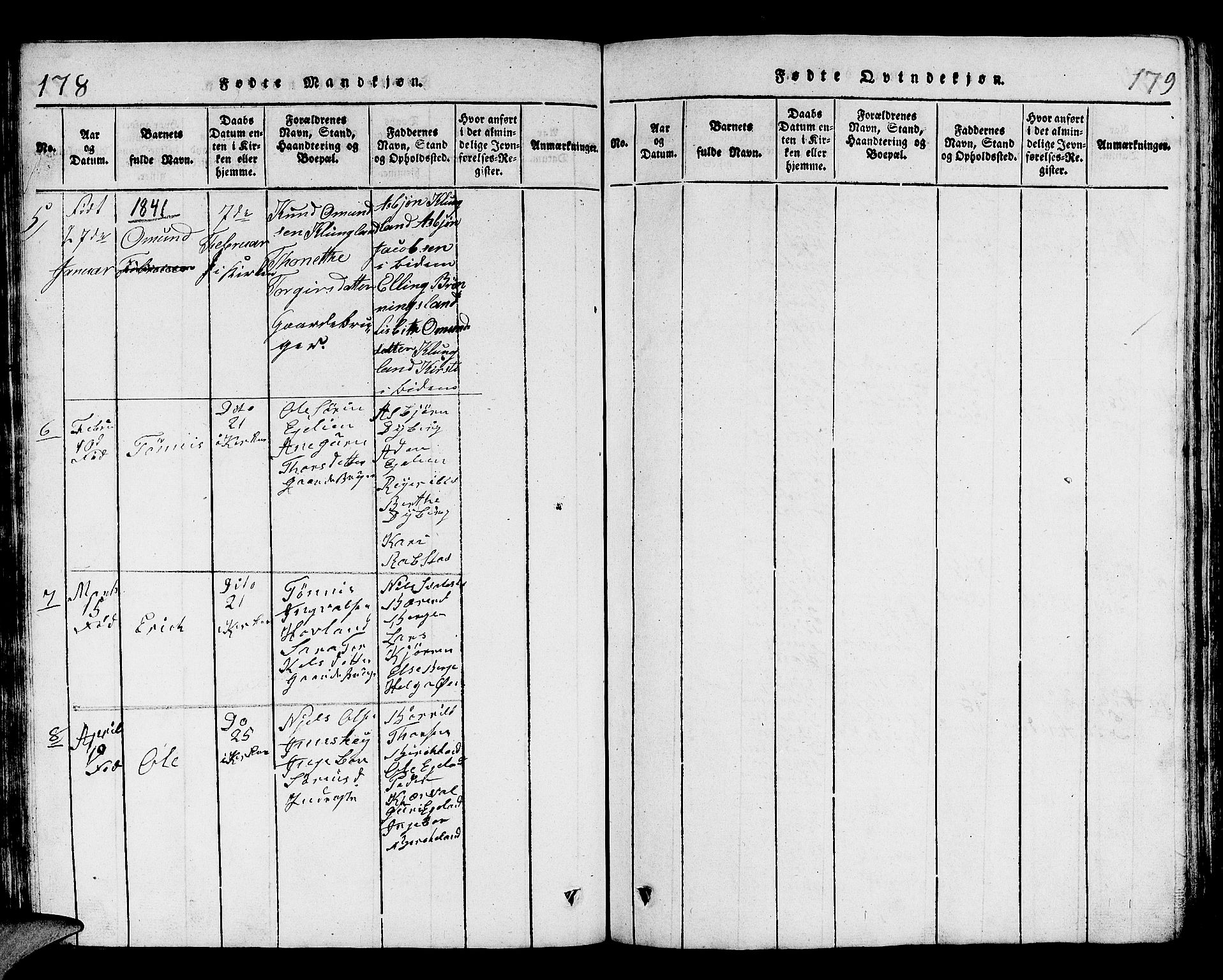 Helleland sokneprestkontor, AV/SAST-A-101810: Klokkerbok nr. B 1, 1815-1841, s. 178-179