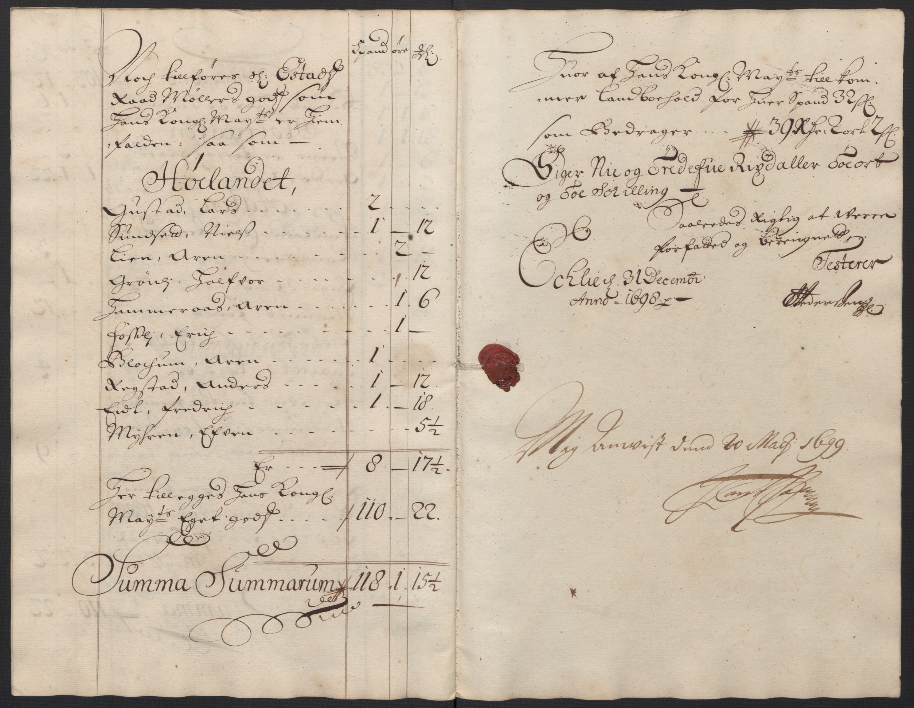 Rentekammeret inntil 1814, Reviderte regnskaper, Fogderegnskap, RA/EA-4092/R60/L3948: Fogderegnskap Orkdal og Gauldal, 1698, s. 365