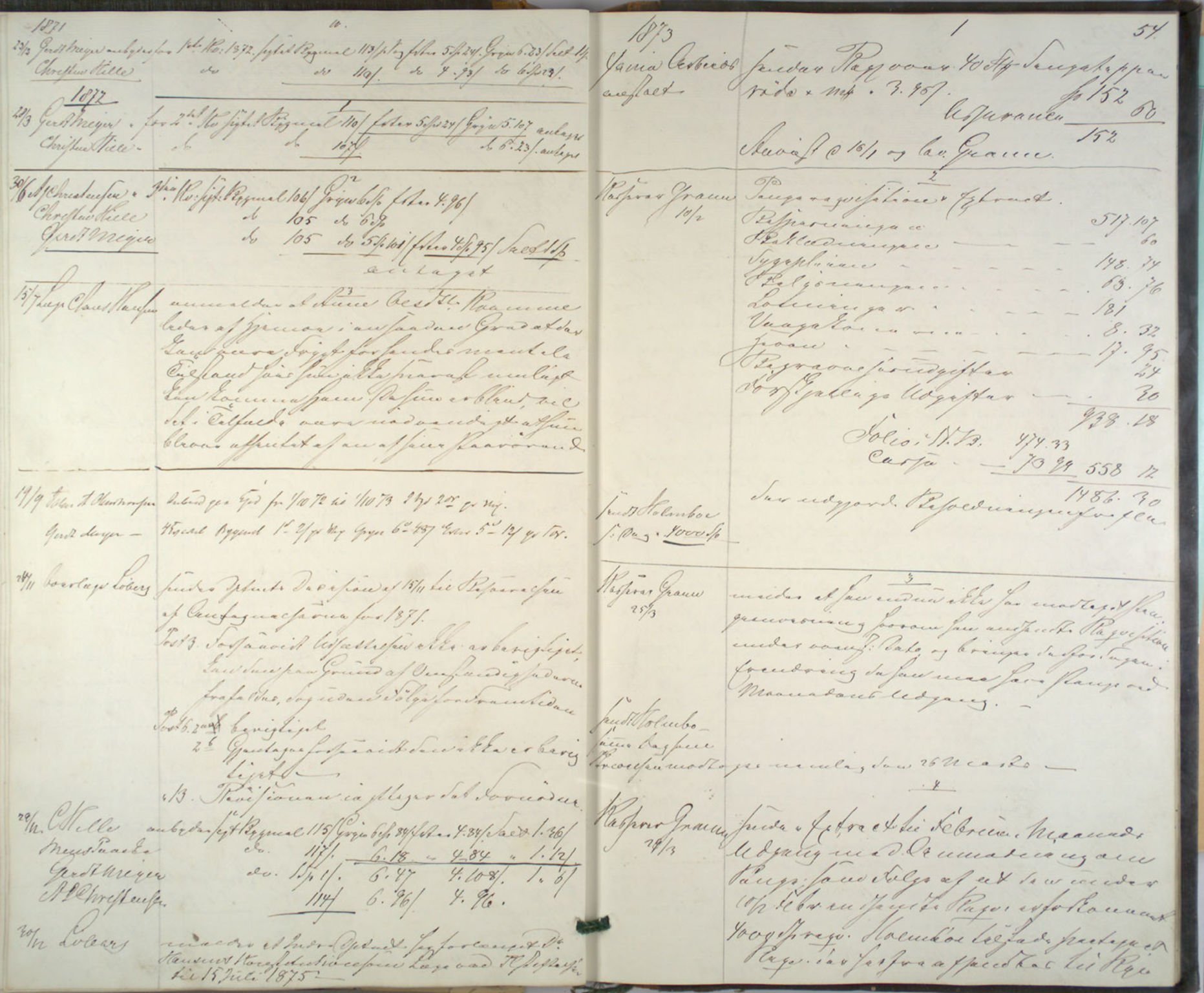 Lepraarkiver - Pleiestiftelsen for spedalske no.1, AV/SAB-A-60601/B.c/L0001: Journal, 1857-1882, s. 53b-54a