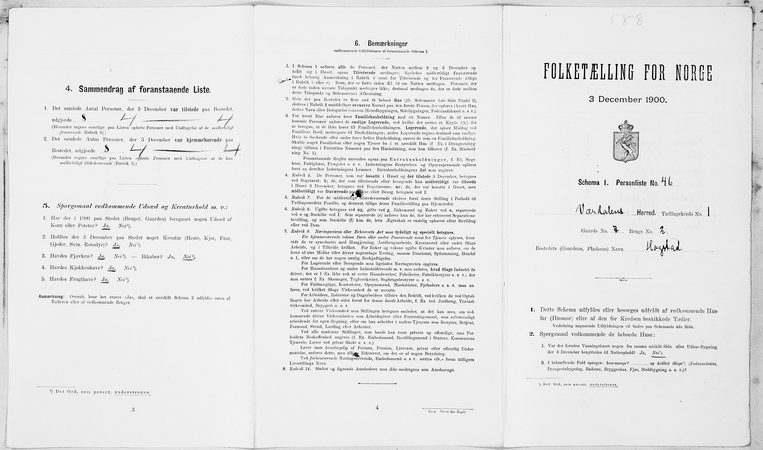 SAT, Folketelling 1900 for 1721 Verdal herred, 1900, s. 235
