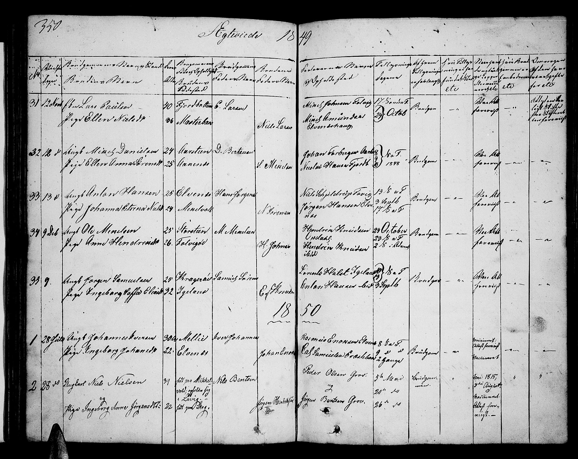 Ibestad sokneprestembete, AV/SATØ-S-0077/H/Ha/Hab/L0003klokker: Klokkerbok nr. 3, 1833-1852, s. 350