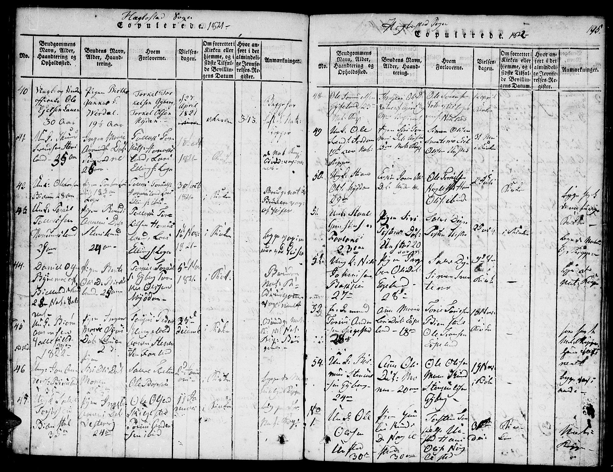 Hægebostad sokneprestkontor, SAK/1111-0024/F/Fa/Faa/L0002: Ministerialbok nr. A 2 /1, 1816-1825, s. 195