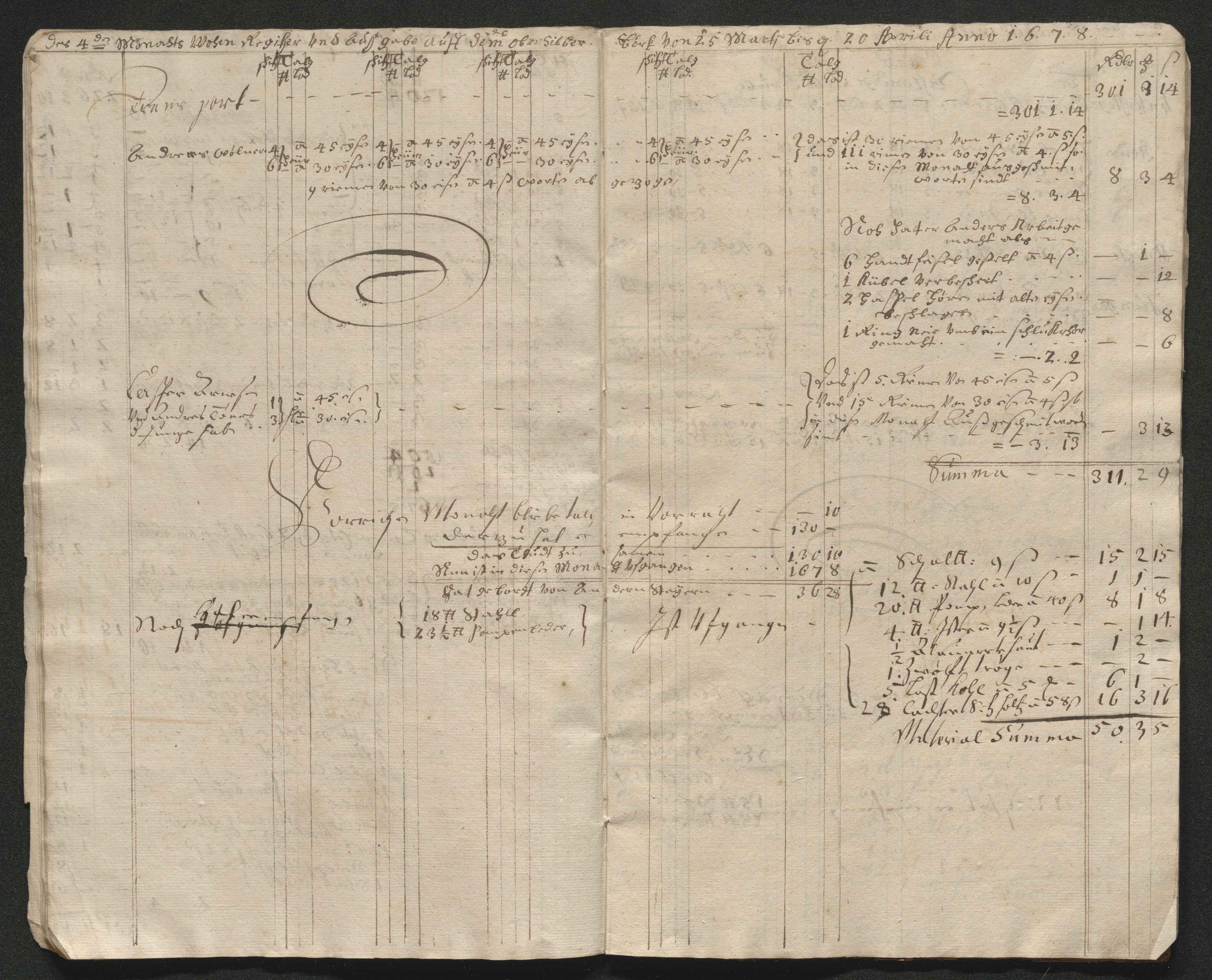 Kongsberg Sølvverk 1623-1816, AV/SAKO-EA-3135/001/D/Dc/Dcd/L0045: Utgiftsregnskap for gruver m.m. , 1678, s. 327