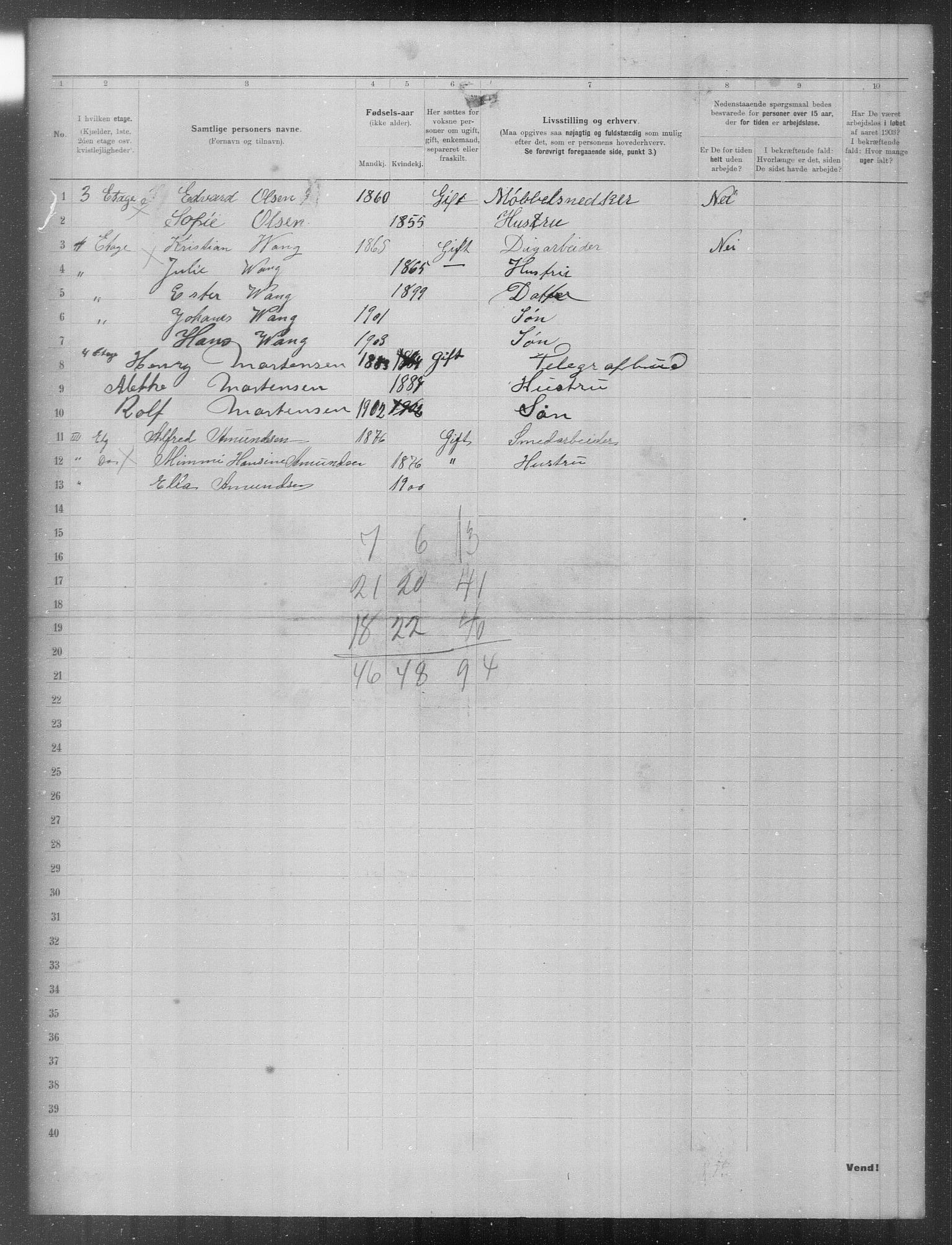 OBA, Kommunal folketelling 31.12.1903 for Kristiania kjøpstad, 1903, s. 14210