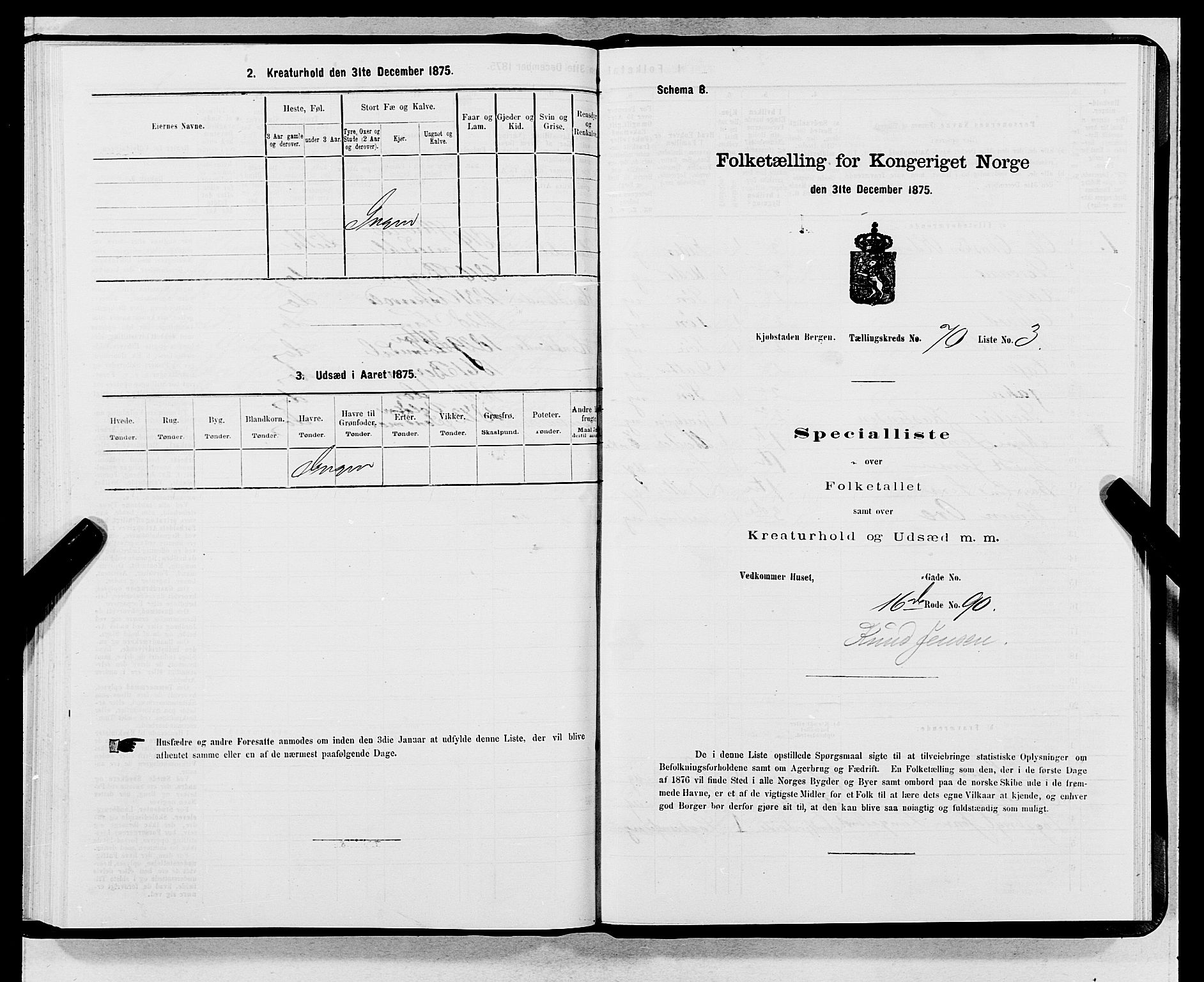 SAB, Folketelling 1875 for 1301 Bergen kjøpstad, 1875, s. 3711