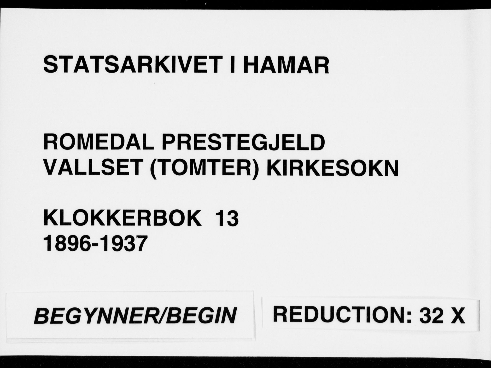 Romedal prestekontor, AV/SAH-PREST-004/L/L0013: Klokkerbok nr. 13, 1896-1937