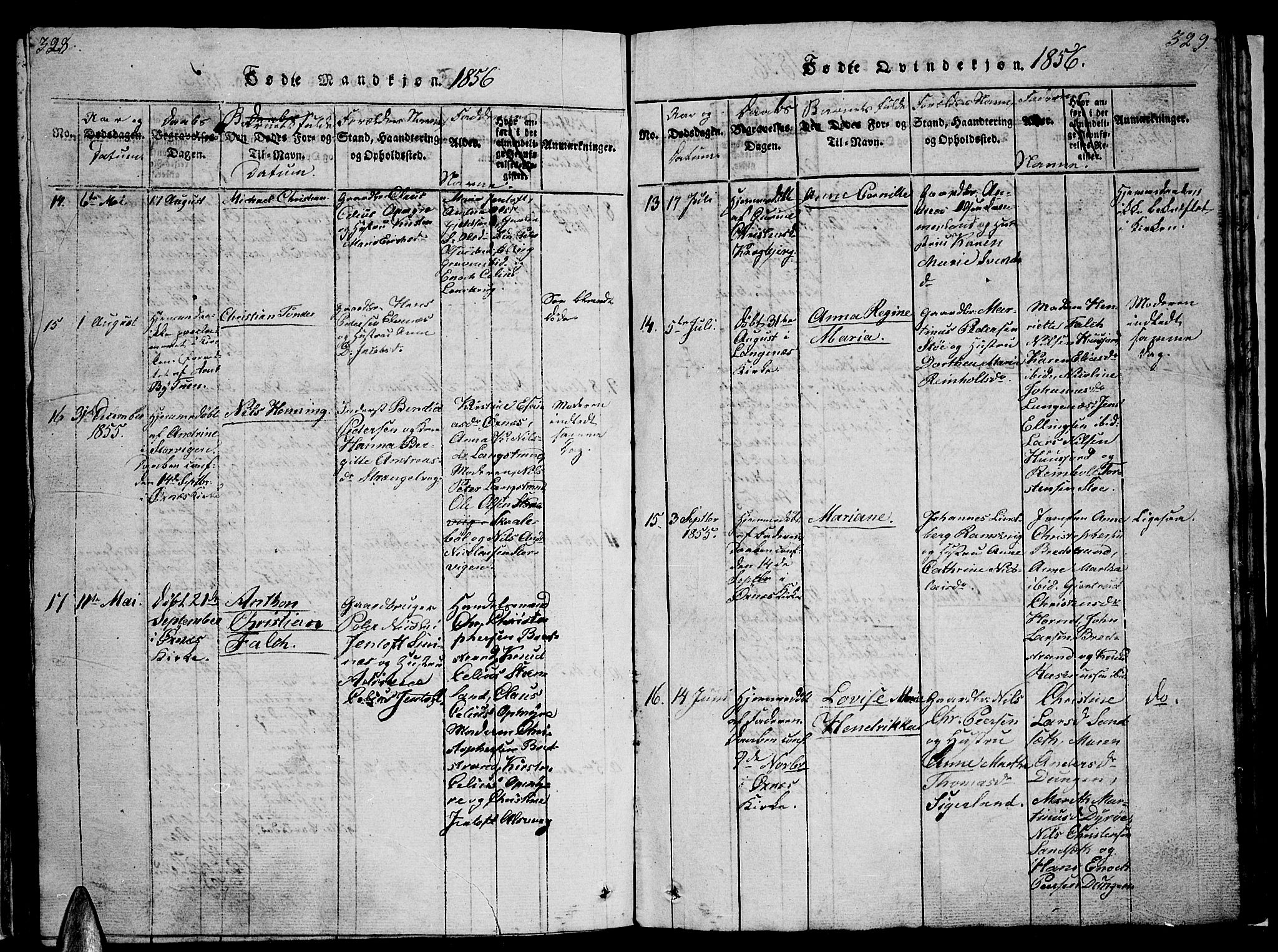 Ministerialprotokoller, klokkerbøker og fødselsregistre - Nordland, AV/SAT-A-1459/893/L1346: Klokkerbok nr. 893C01, 1820-1858, s. 328-329