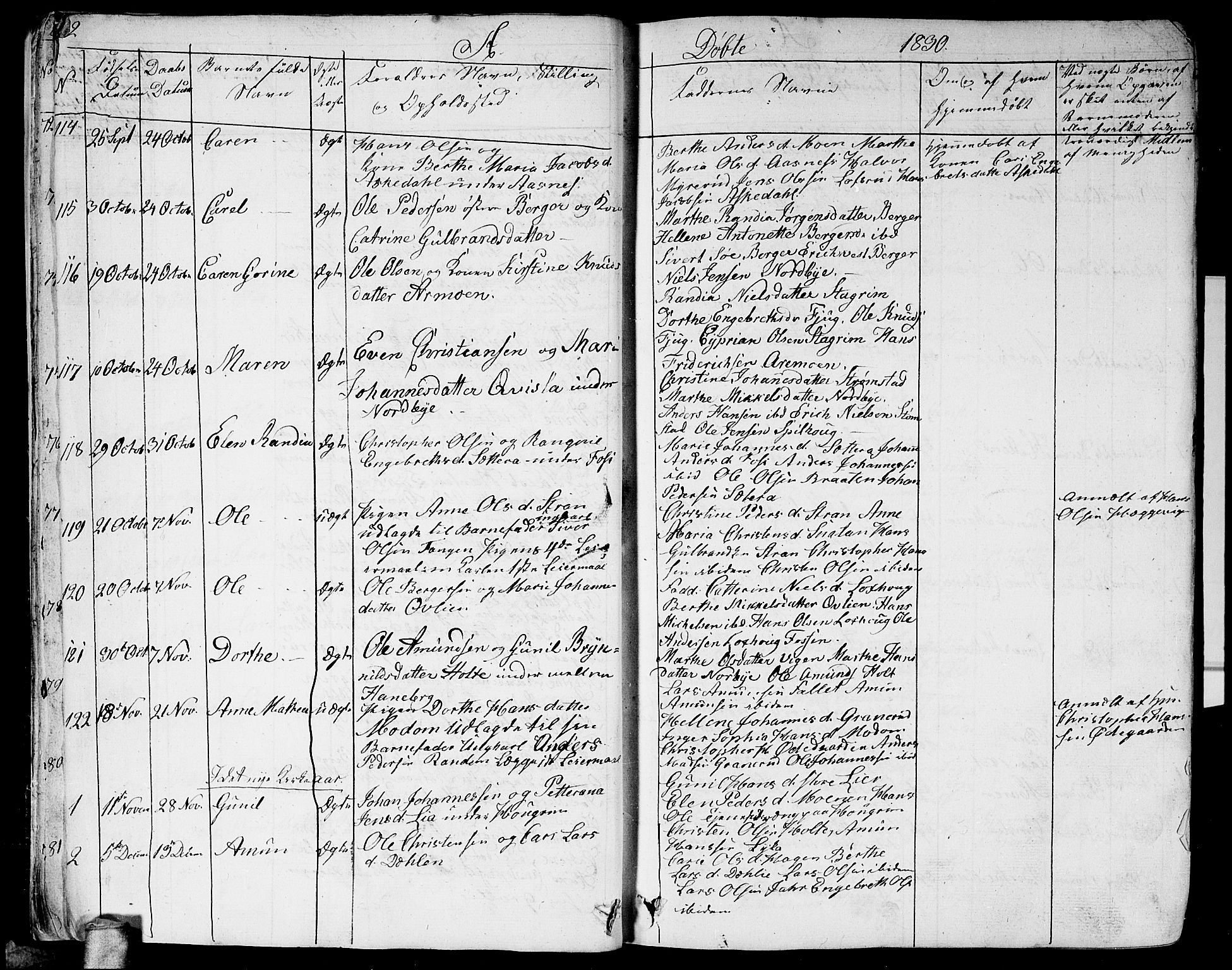Aurskog prestekontor Kirkebøker, AV/SAO-A-10304a/G/Ga/L0002: Klokkerbok nr. I 2, 1829-1857, s. 12