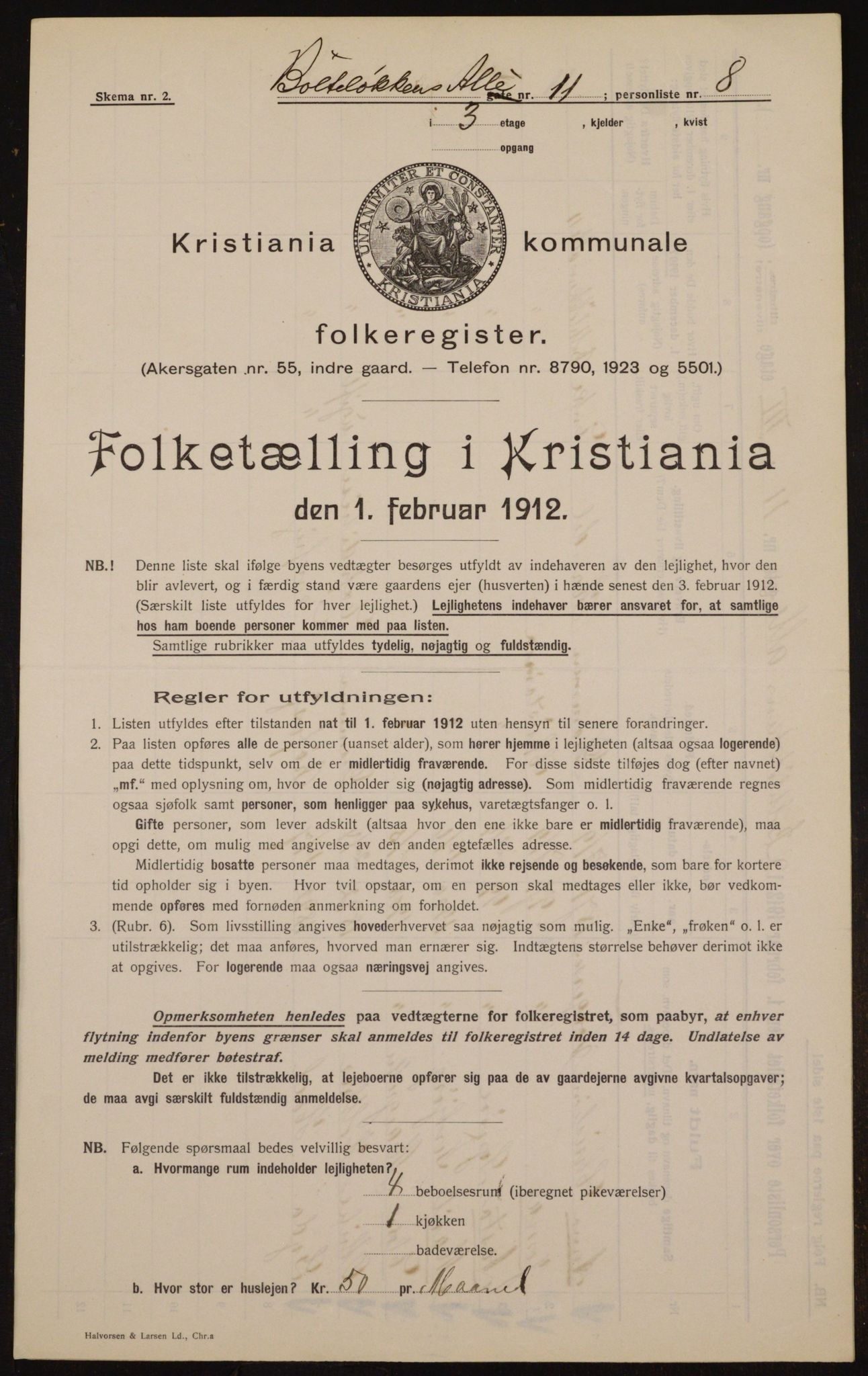 OBA, Kommunal folketelling 1.2.1912 for Kristiania, 1912, s. 7551