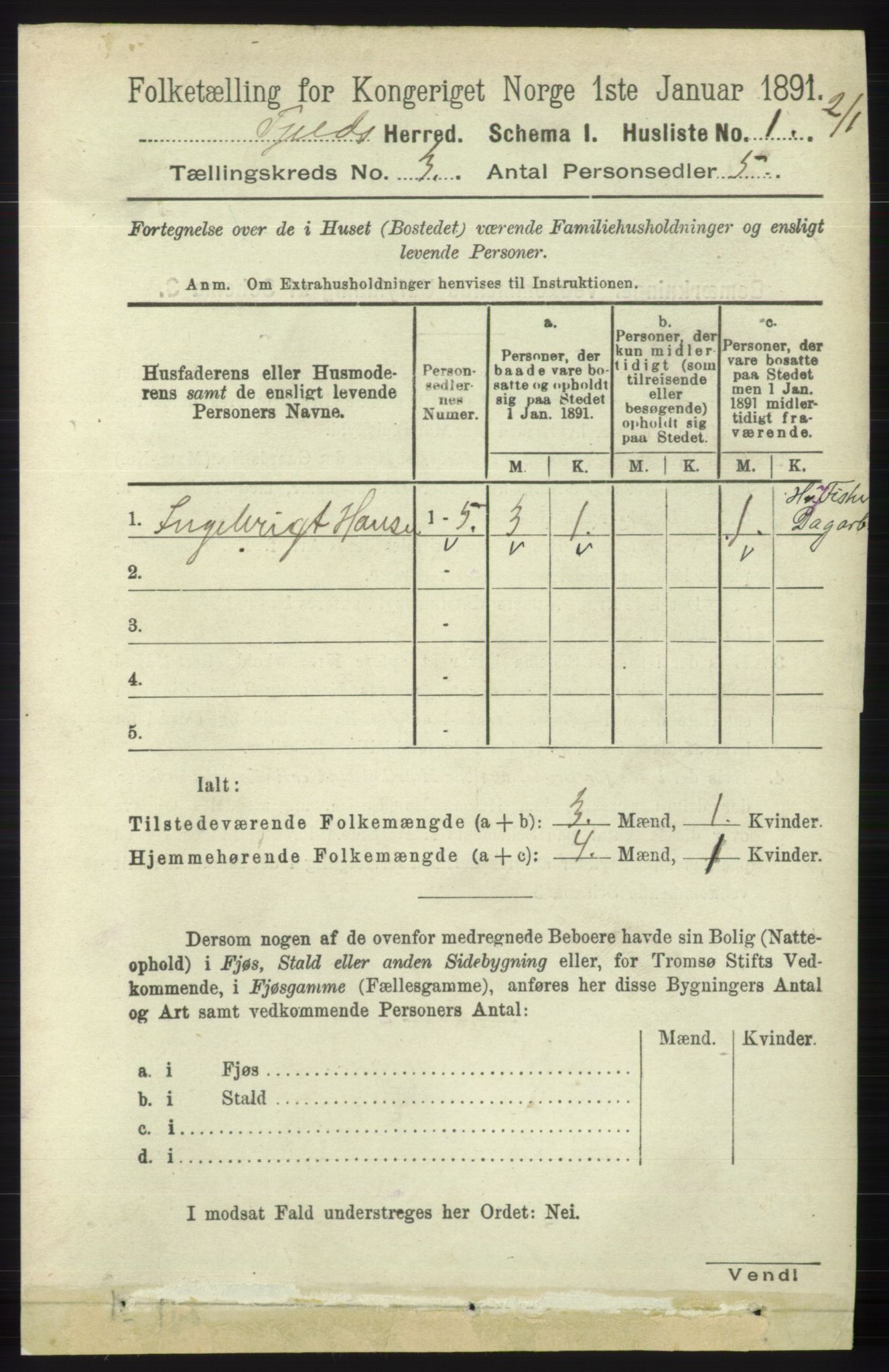 RA, Folketelling 1891 for 1246 Fjell herred, 1891, s. 1214