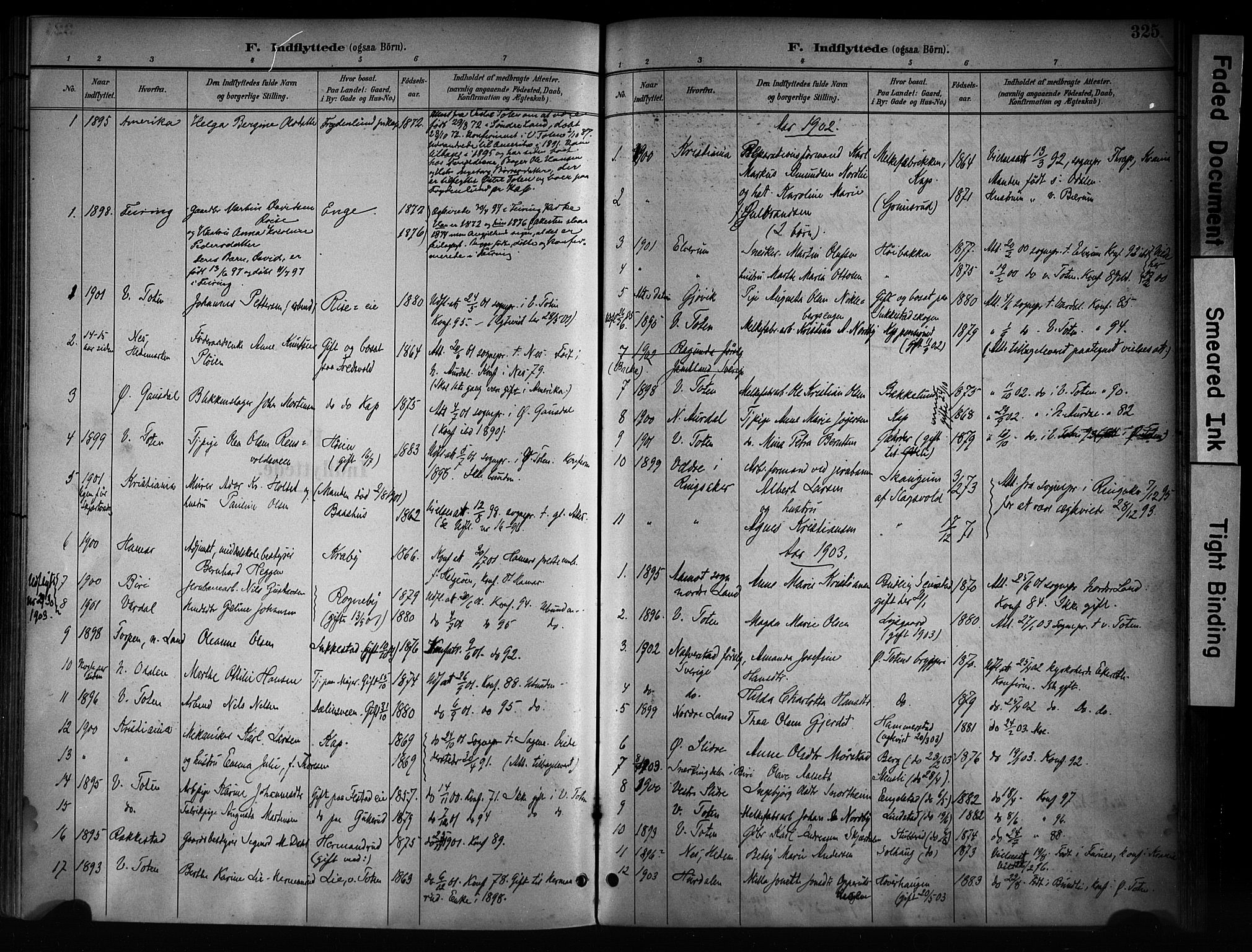 Østre Toten prestekontor, AV/SAH-PREST-104/H/Ha/Haa/L0008: Ministerialbok nr. 8, 1897-1909, s. 325