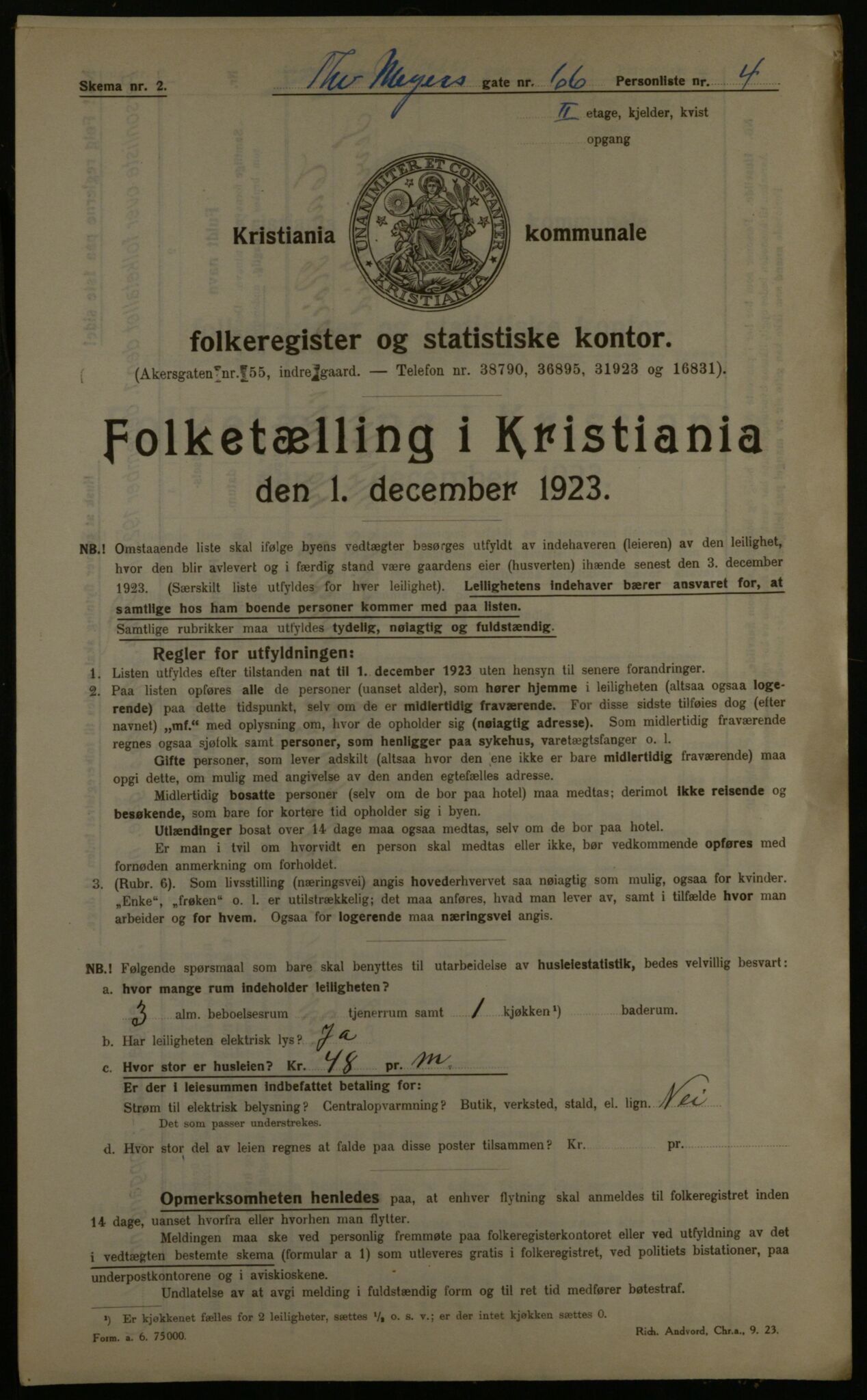 OBA, Kommunal folketelling 1.12.1923 for Kristiania, 1923, s. 122400