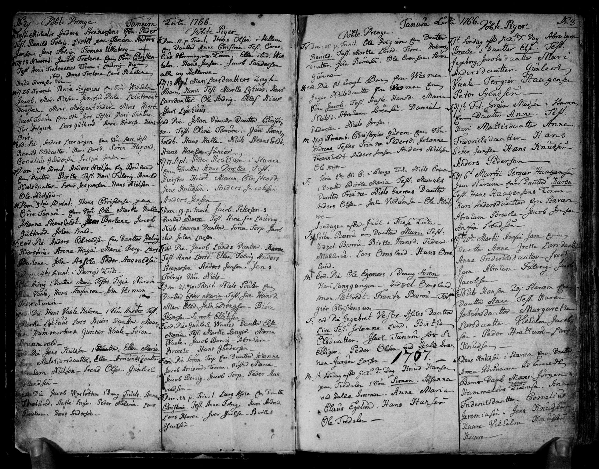 Brunlanes kirkebøker, SAKO/A-342/F/Fa/L0001: Ministerialbok nr. I 1, 1766-1801, s. 2-3