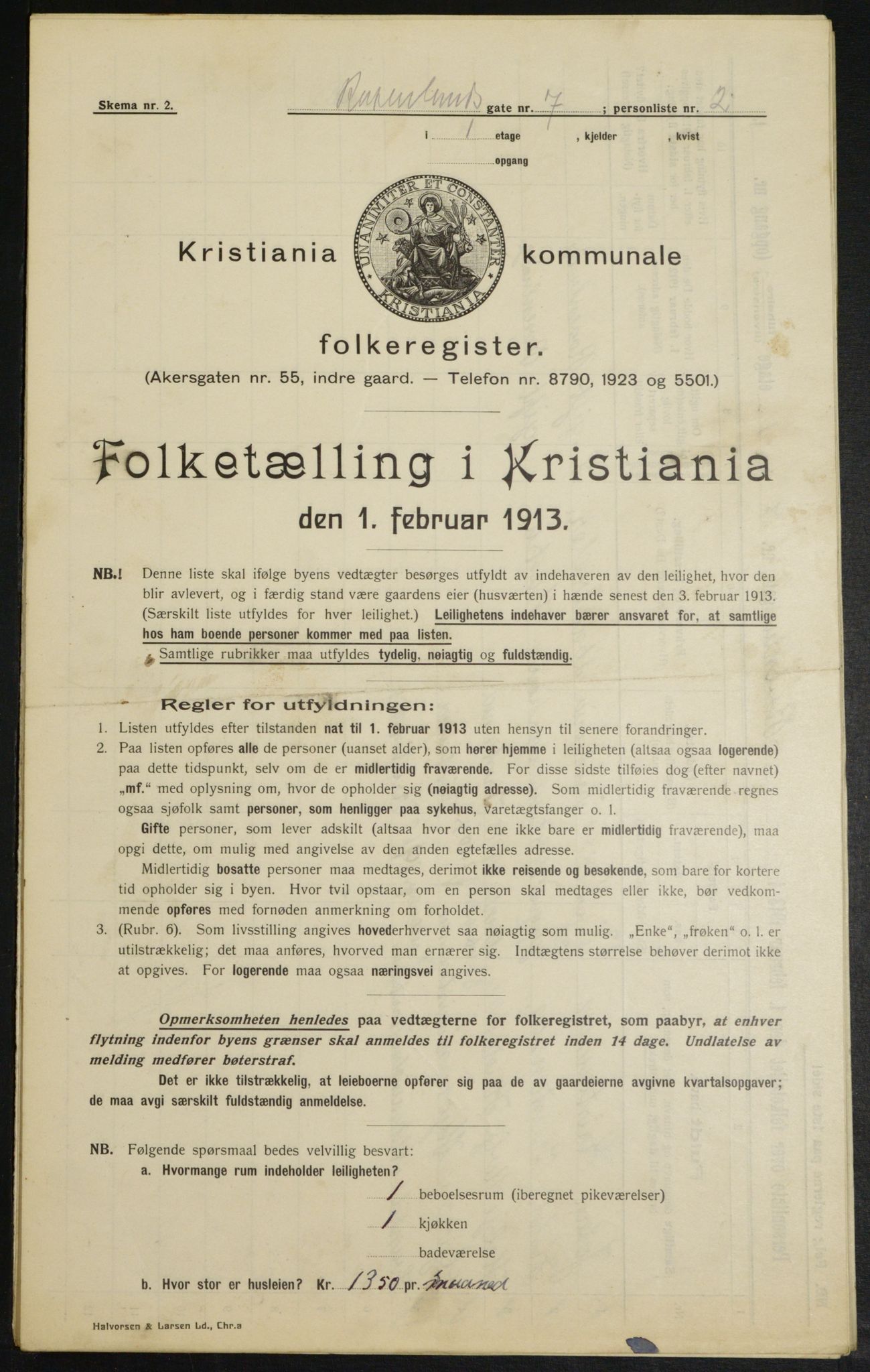 OBA, Kommunal folketelling 1.2.1913 for Kristiania, 1913, s. 84029