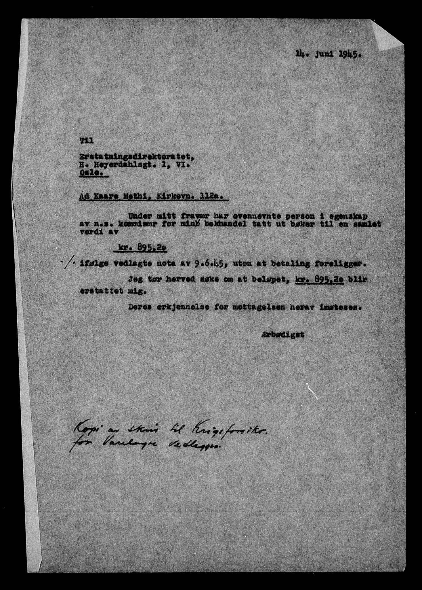 Justisdepartementet, Tilbakeføringskontoret for inndratte formuer, AV/RA-S-1564/H/Hc/Hcc/L0984: --, 1945-1947, s. 210