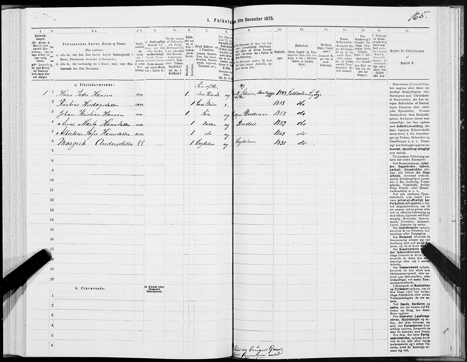 SAT, Folketelling 1875 for 1840P Saltdal prestegjeld, 1875, s. 2165