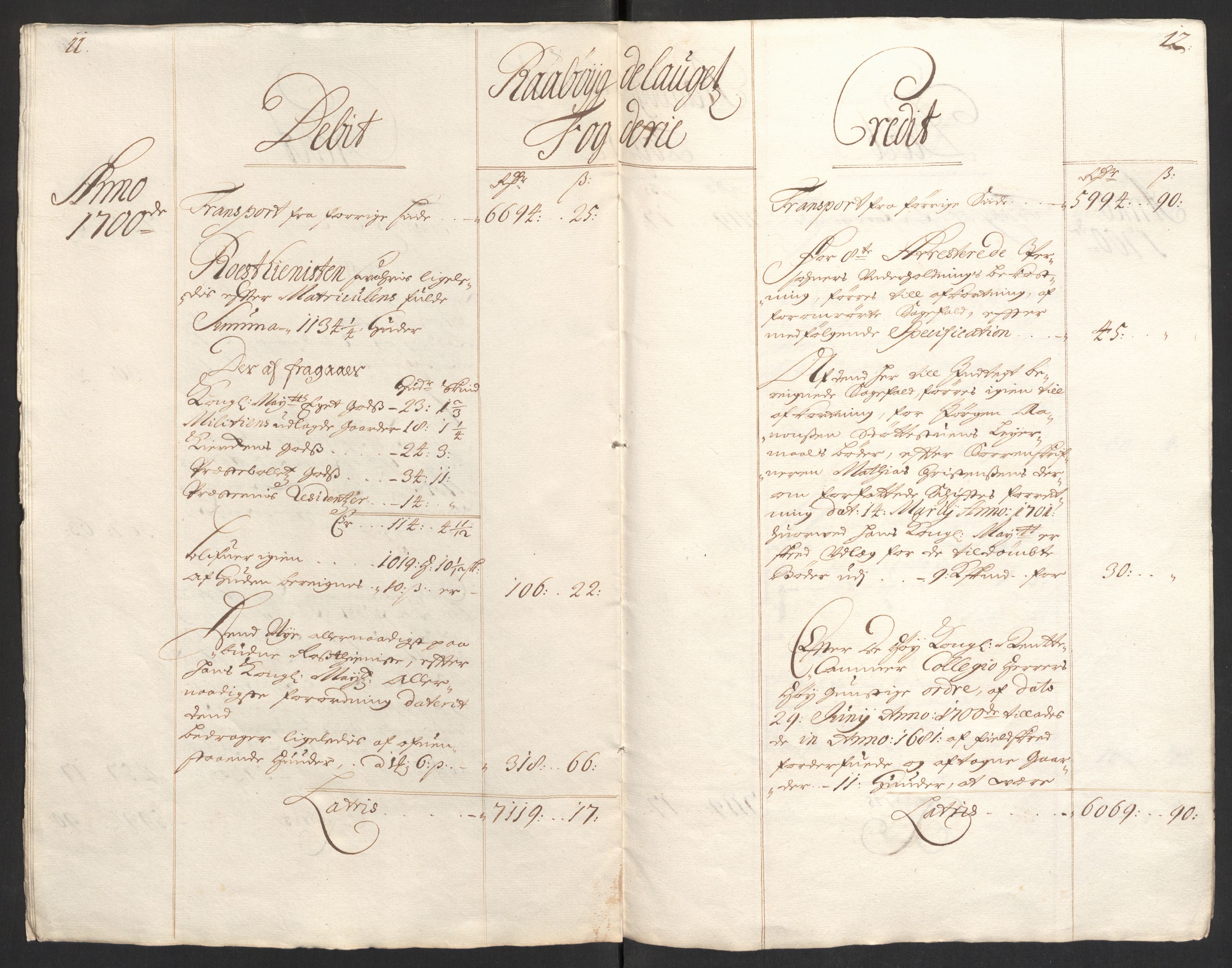 Rentekammeret inntil 1814, Reviderte regnskaper, Fogderegnskap, RA/EA-4092/R40/L2446: Fogderegnskap Råbyggelag, 1700-1702, s. 15