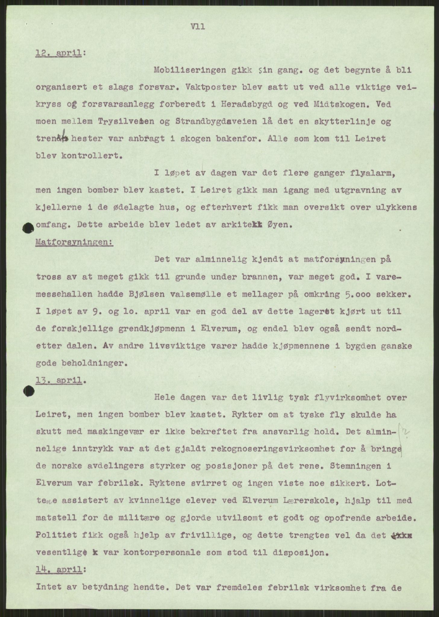 Forsvaret, Forsvarets krigshistoriske avdeling, AV/RA-RAFA-2017/Y/Ya/L0013: II-C-11-31 - Fylkesmenn.  Rapporter om krigsbegivenhetene 1940., 1940, s. 867