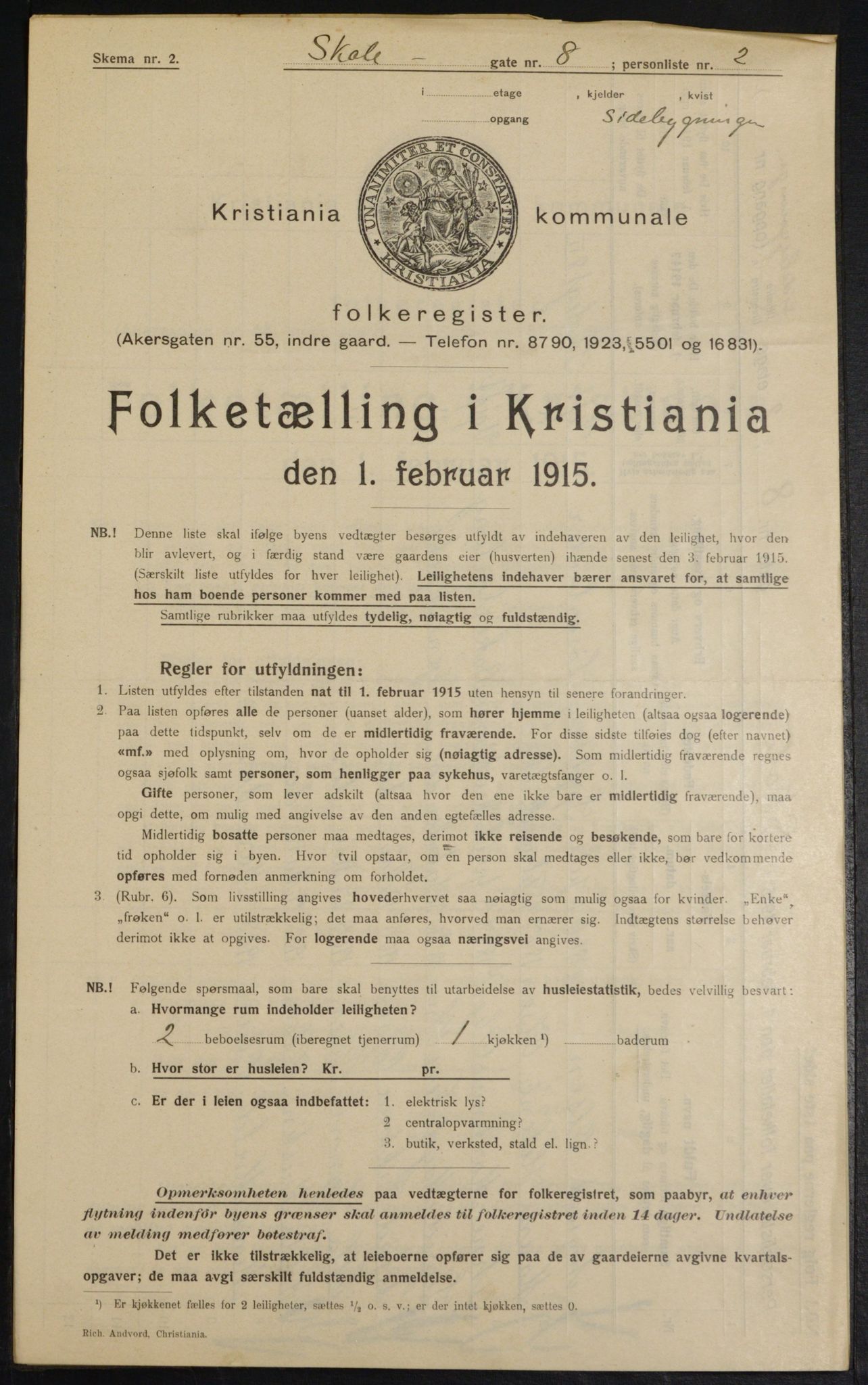 OBA, Kommunal folketelling 1.2.1915 for Kristiania, 1915, s. 96120