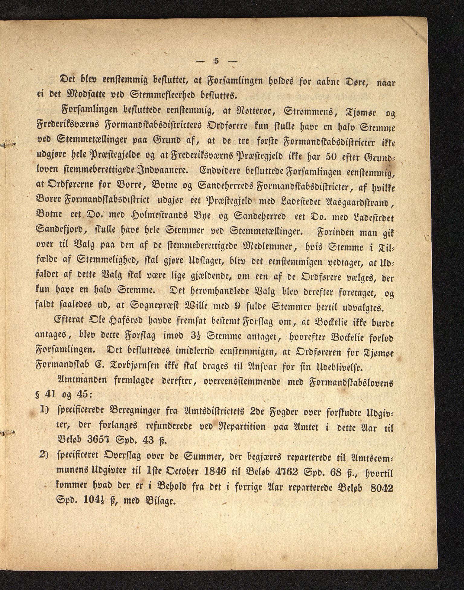 Vestfold fylkeskommune. Fylkestinget, VEMU/A-1315/A/Ab/Abb/L0001/0008: Fylkestingsforhandlinger / Fylkestingsforhandling, 1845