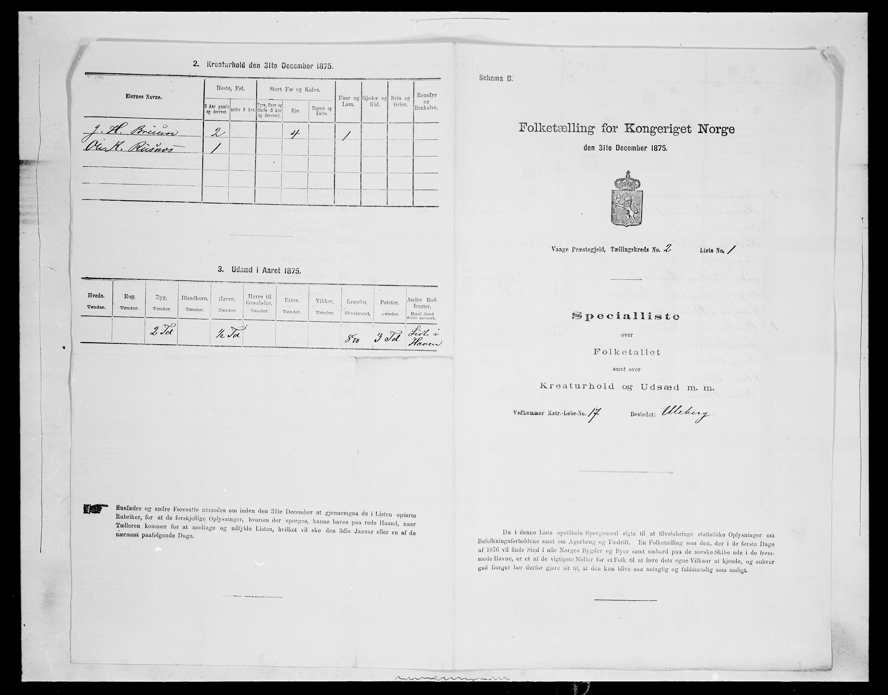 SAH, Folketelling 1875 for 0515P Vågå prestegjeld, 1875, s. 346