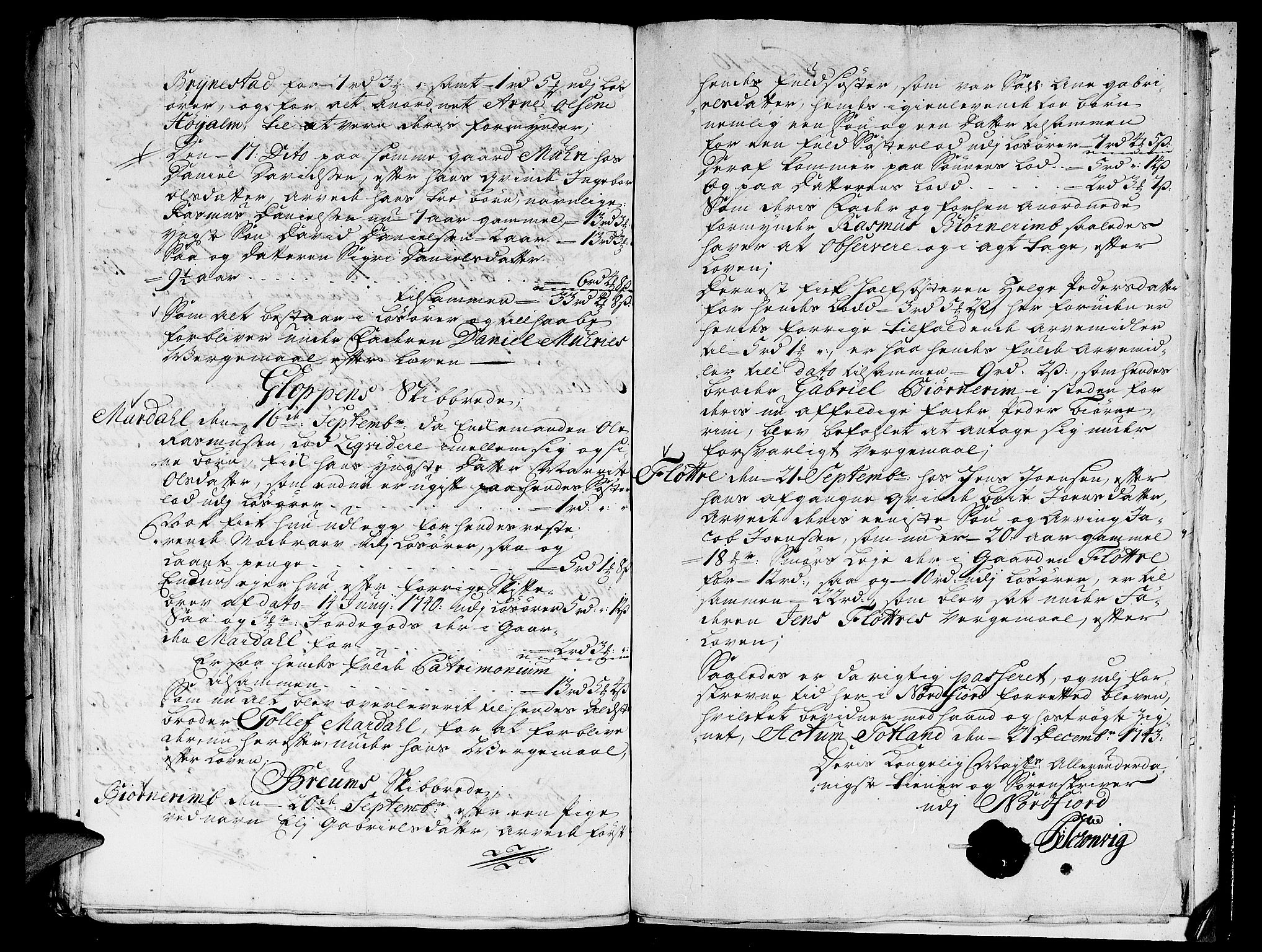 Nordfjord sorenskriveri, SAB/A-2801/04/04a/L0008: Skifteprotokollar, 1733-1744, s. 128