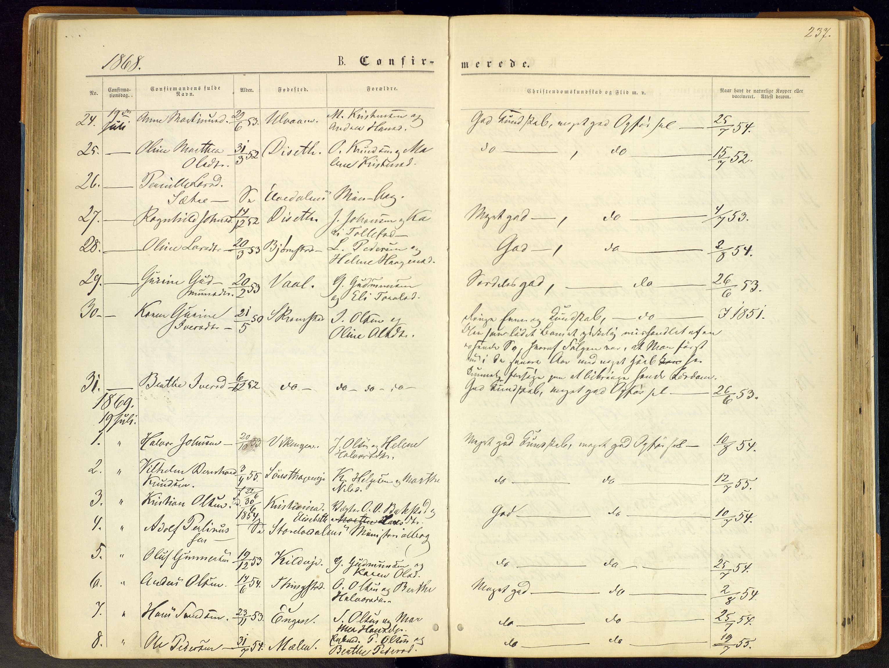 Åmot prestekontor, Hedmark, AV/SAH-PREST-056/H/Ha/Haa/L0008: Ministerialbok nr. 8, 1862-1875, s. 237