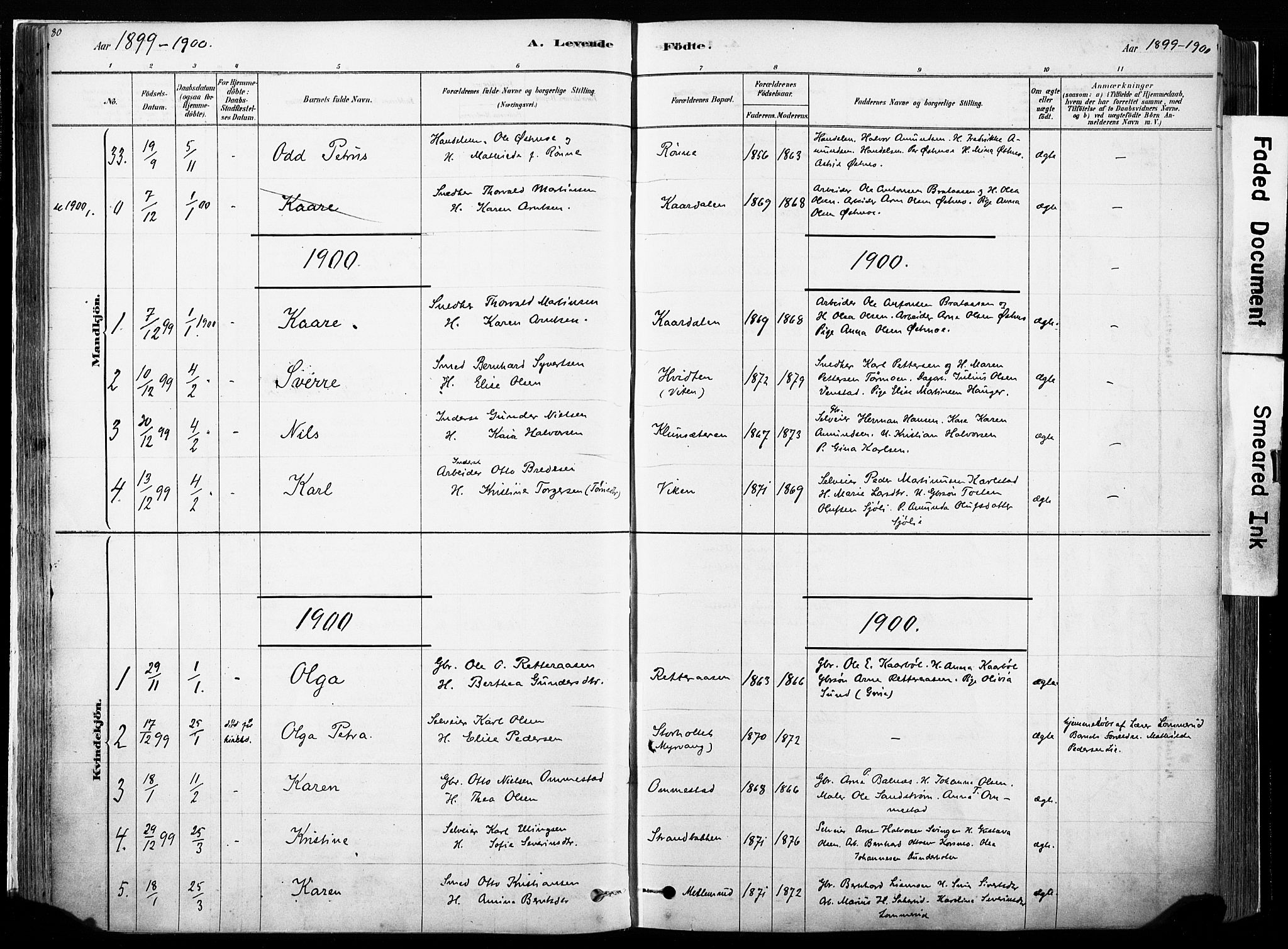 Hof prestekontor, AV/SAH-PREST-038/H/Ha/Haa/L0010: Ministerialbok nr. 10, 1878-1909, s. 80