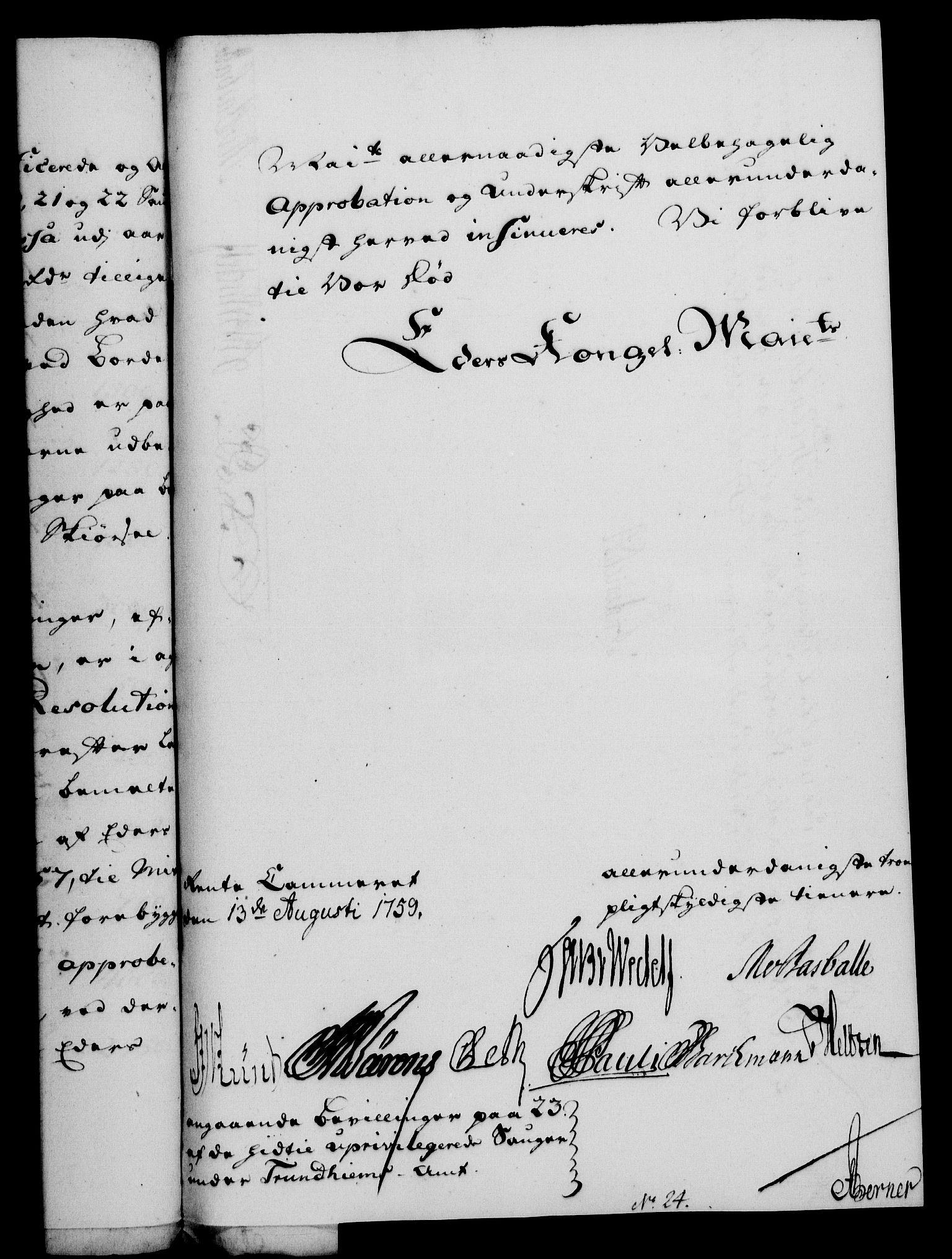 Rentekammeret, Kammerkanselliet, RA/EA-3111/G/Gf/Gfa/L0041: Norsk relasjons- og resolusjonsprotokoll (merket RK 52.41), 1759, s. 507