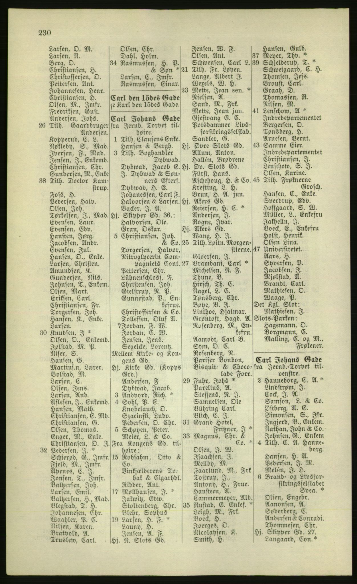 Kristiania/Oslo adressebok, PUBL/-, 1881, s. 230