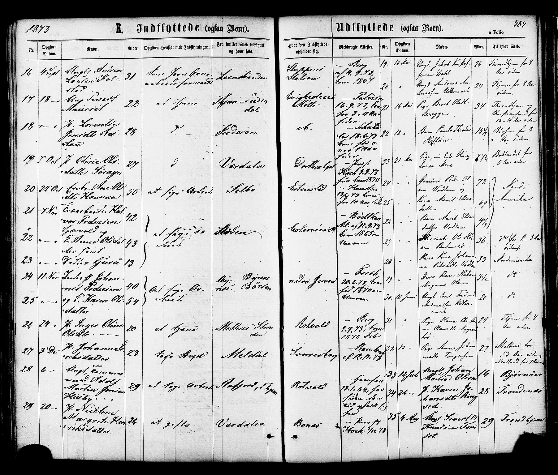Ministerialprotokoller, klokkerbøker og fødselsregistre - Sør-Trøndelag, SAT/A-1456/606/L0293: Ministerialbok nr. 606A08, 1866-1877, s. 484