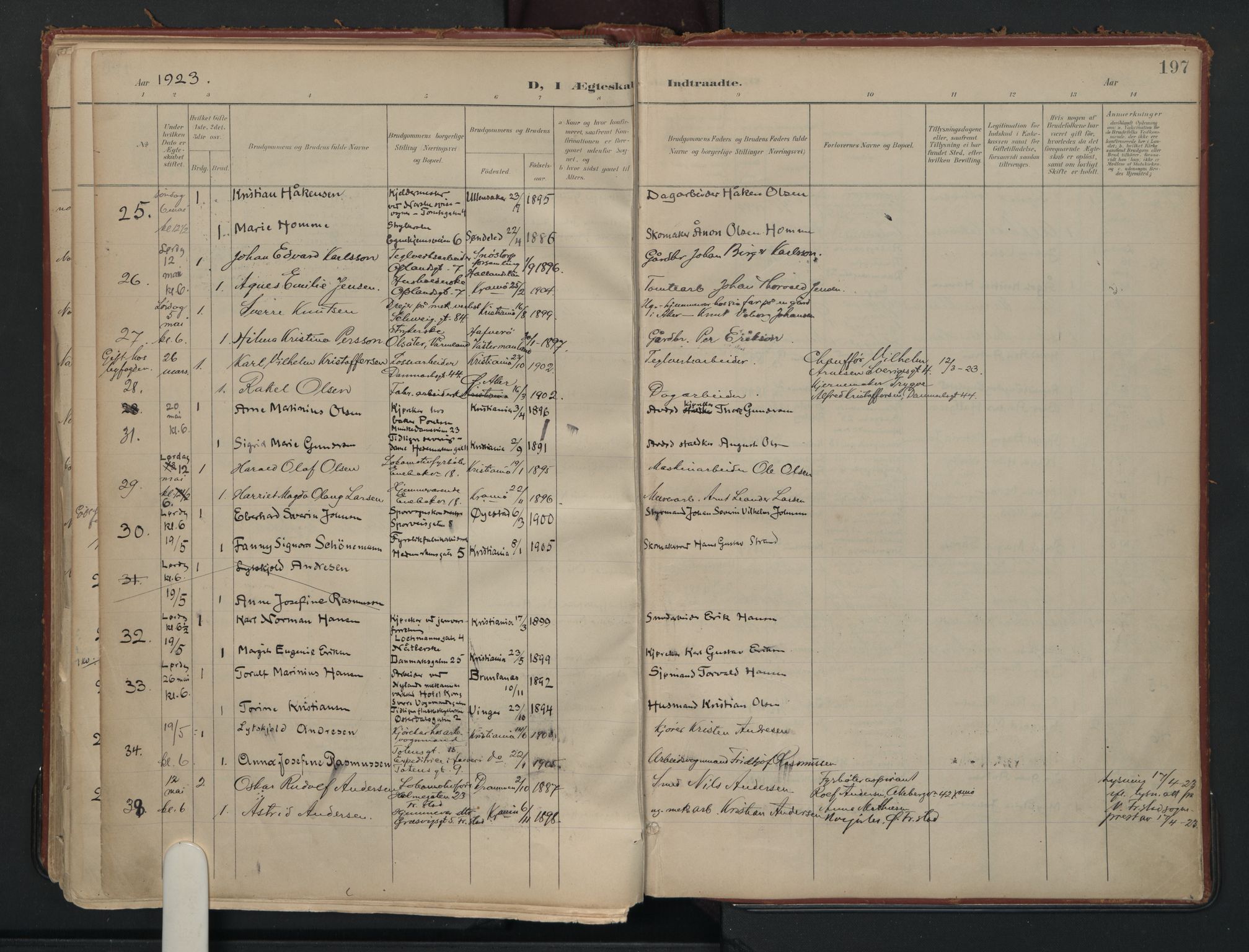 Vålerengen prestekontor Kirkebøker, AV/SAO-A-10878/F/Fa/L0002: Ministerialbok nr. 2, 1899-1924, s. 197