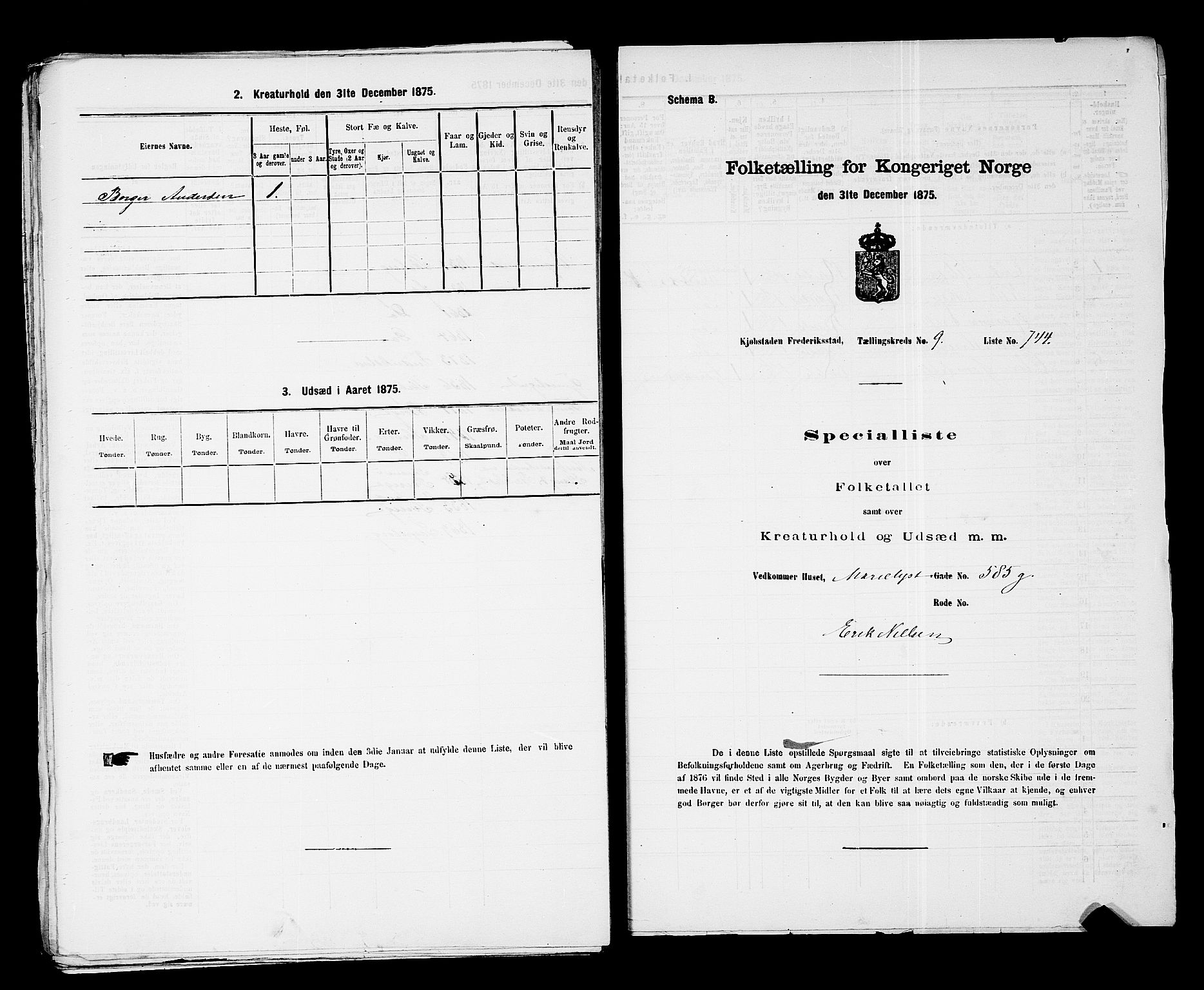 RA, Folketelling 1875 for 0103B Fredrikstad prestegjeld, Fredrikstad kjøpstad, 1875, s. 1703