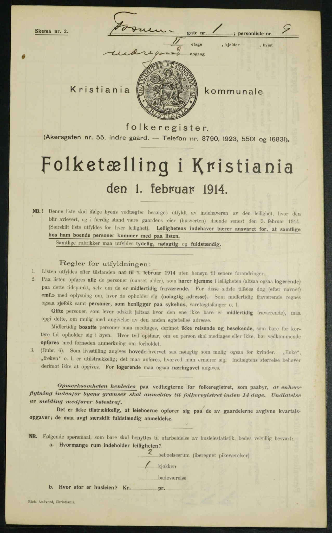 OBA, Kommunal folketelling 1.2.1914 for Kristiania, 1914, s. 24830